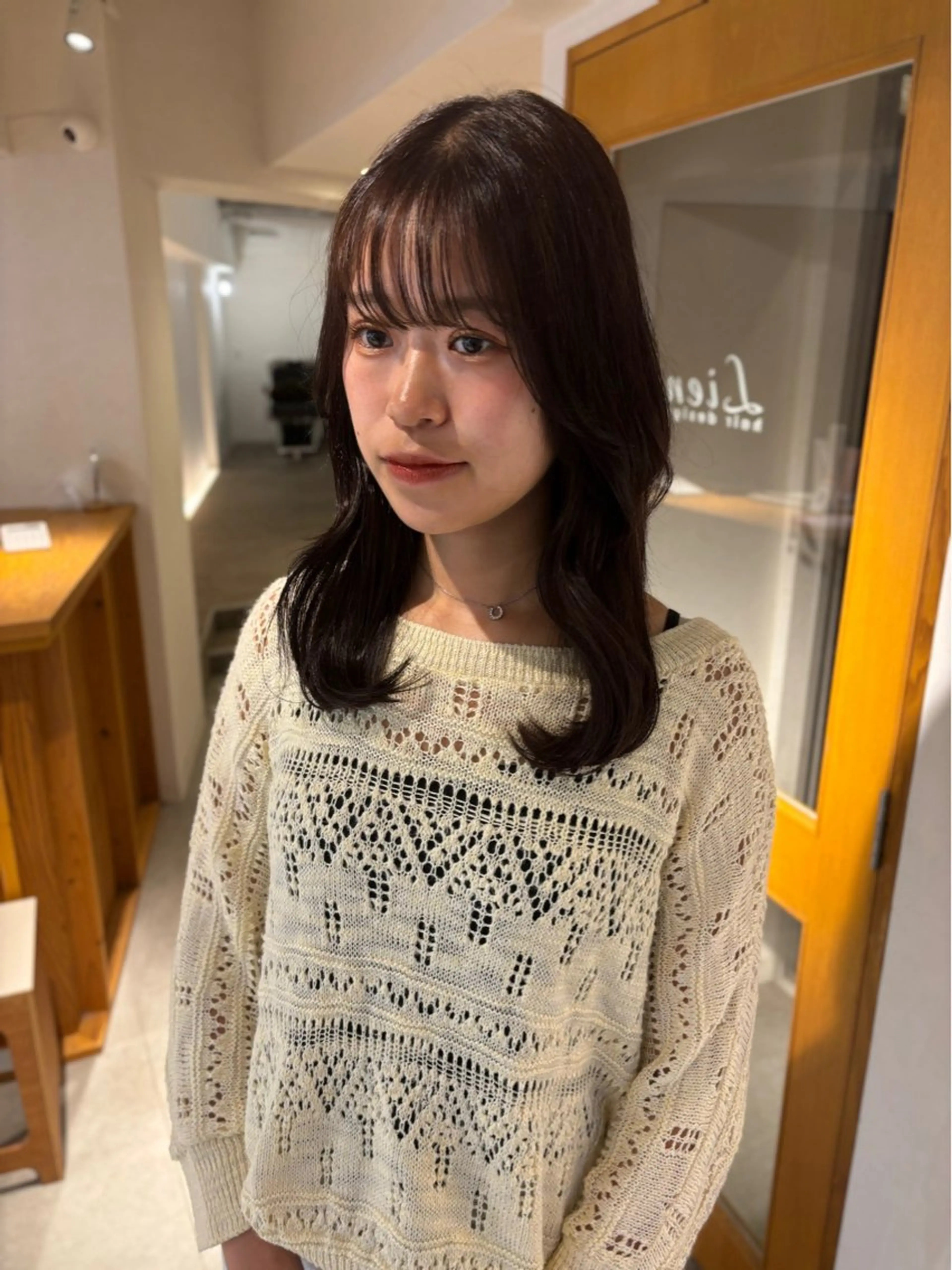 ミディアム カラー ヘアアレンジ ブラウンカラー ヘアカラー 女性専用サロンiiro【イロ】所属・【韓国ヘア/透明感 カラー】makotoのヘアスタイル