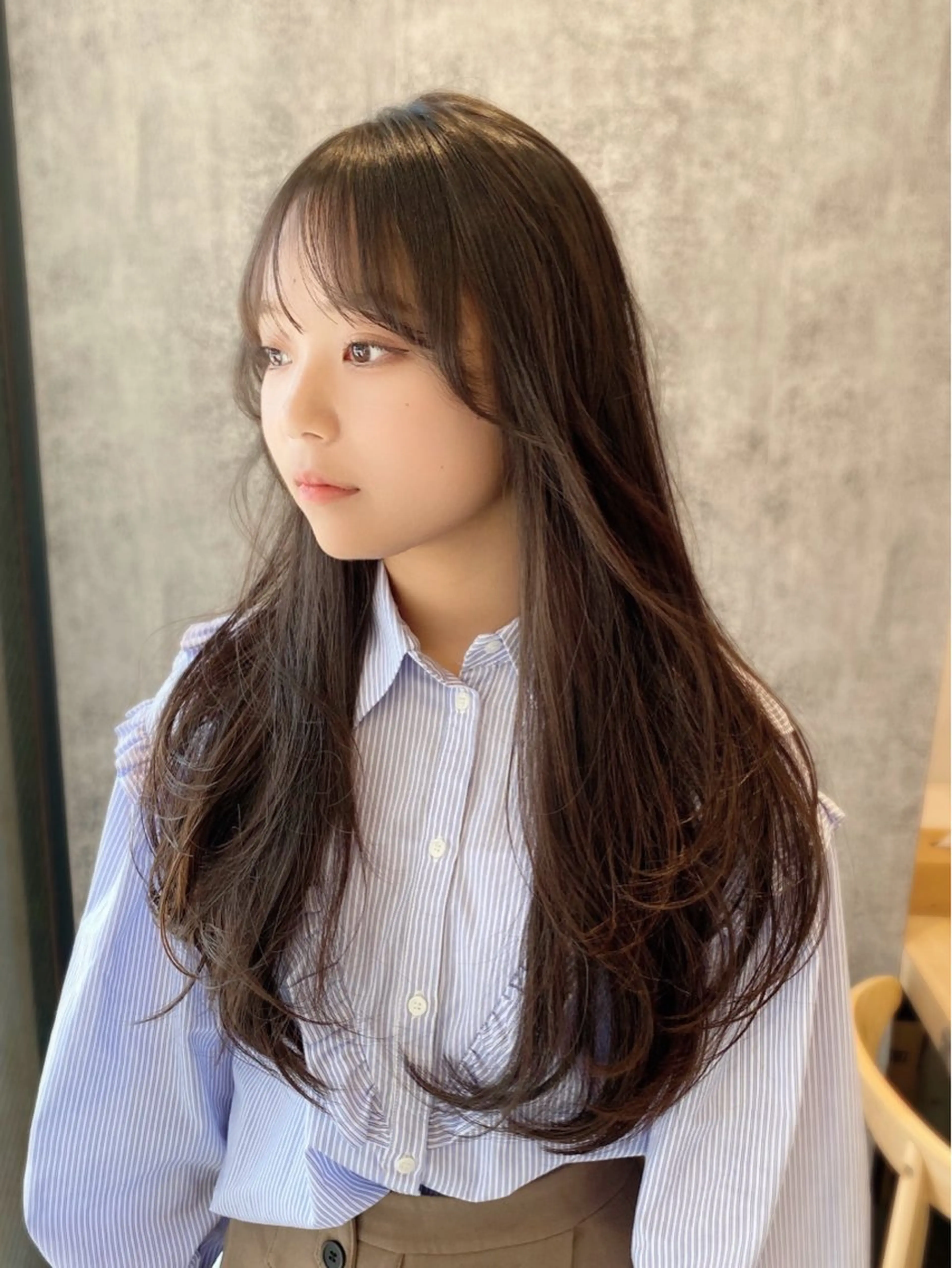 ロング ロングレイヤー 韓国風ヘア レイヤーカット ロング カット 韓国トレンドヘア しゅーやのヘアスタイル