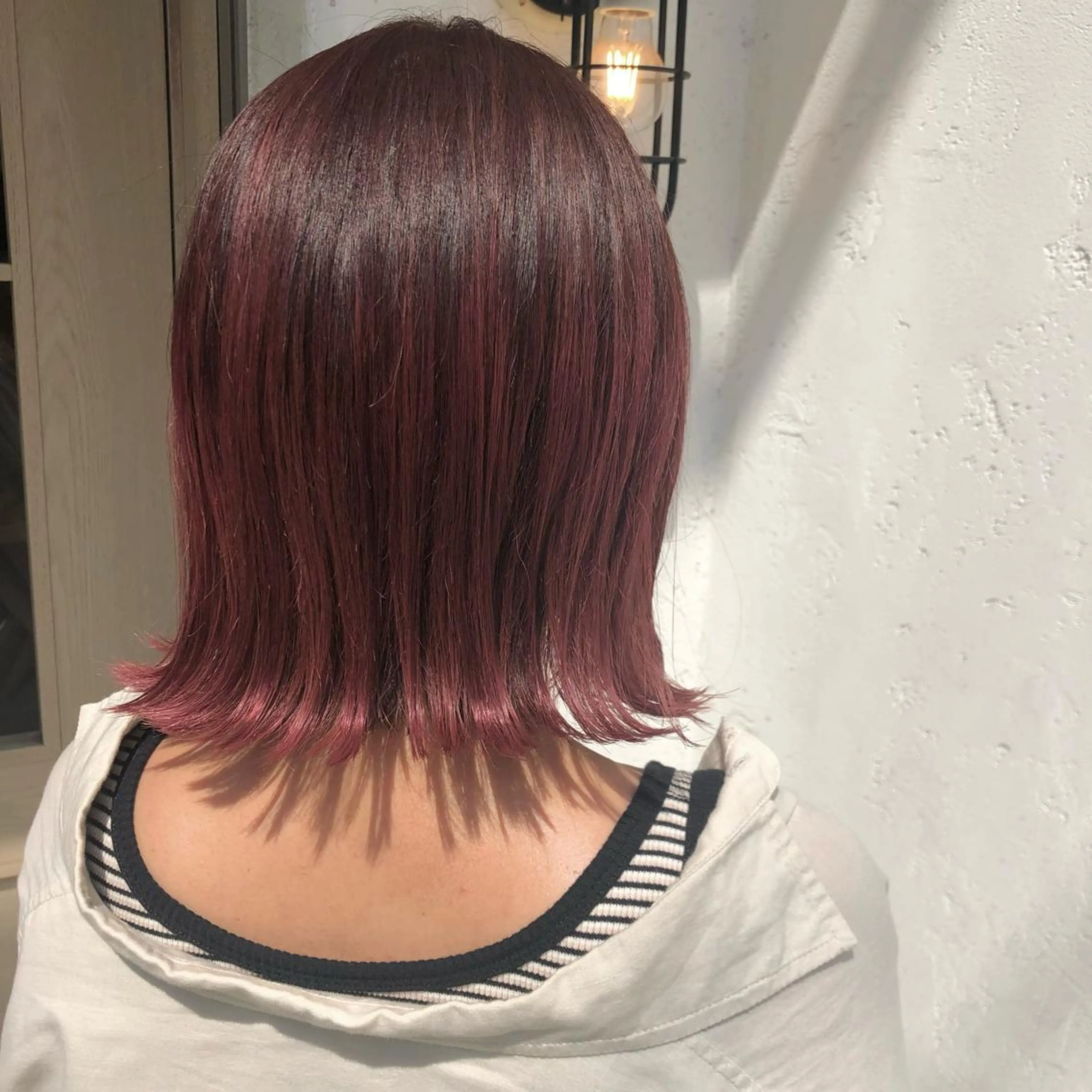 ミディアム カラー バレイヤージュ ピンクカラー レイヤーカット ヘアカラー MAI ROCCO3rdのヘアスタイル