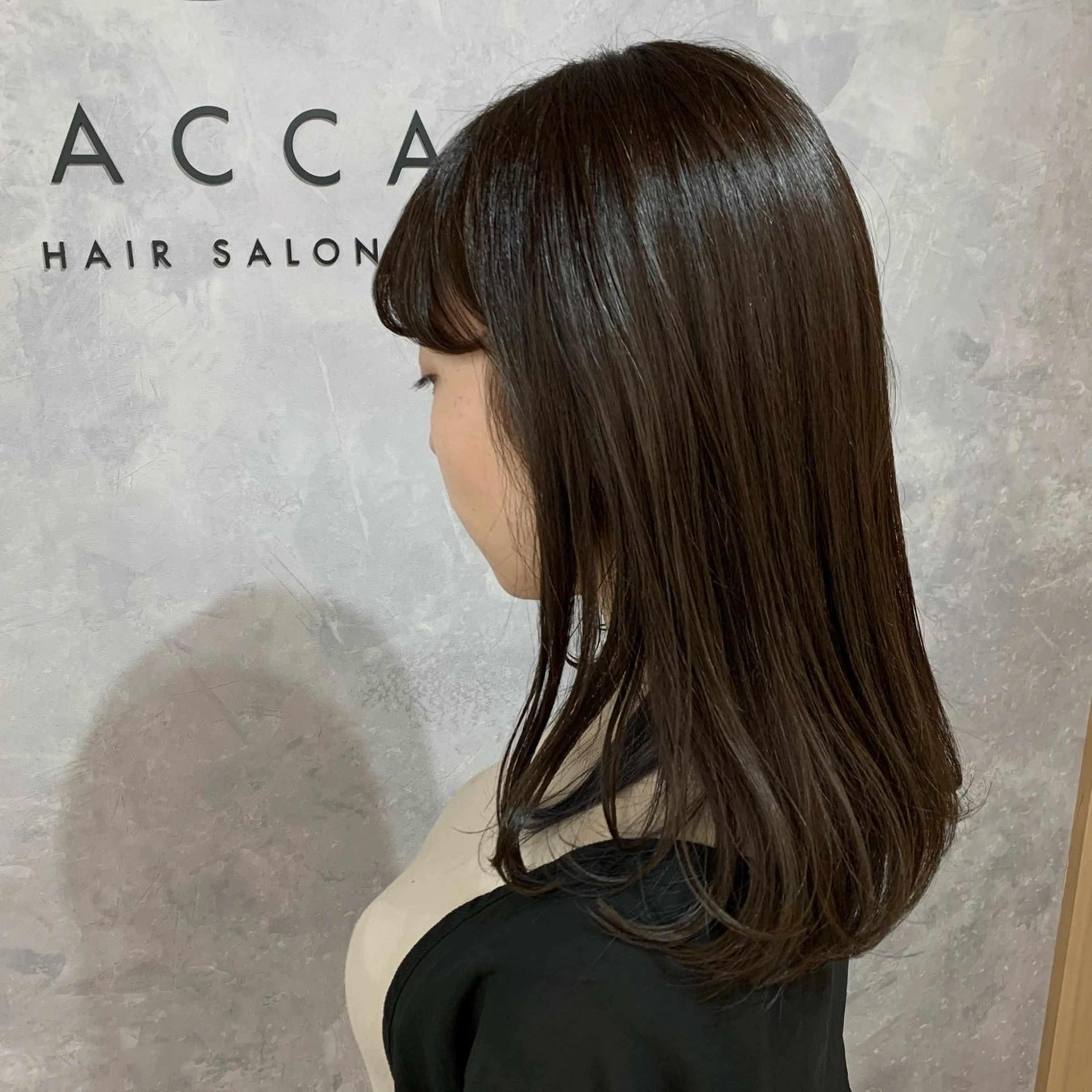 ミディアム アッシュ アッシュグレー アッシュグレージュ 髪質改善 カット ヘアカラー トリートメント 桜木町2分/くびれ /ボブ/ナチュラルのヘアスタイル