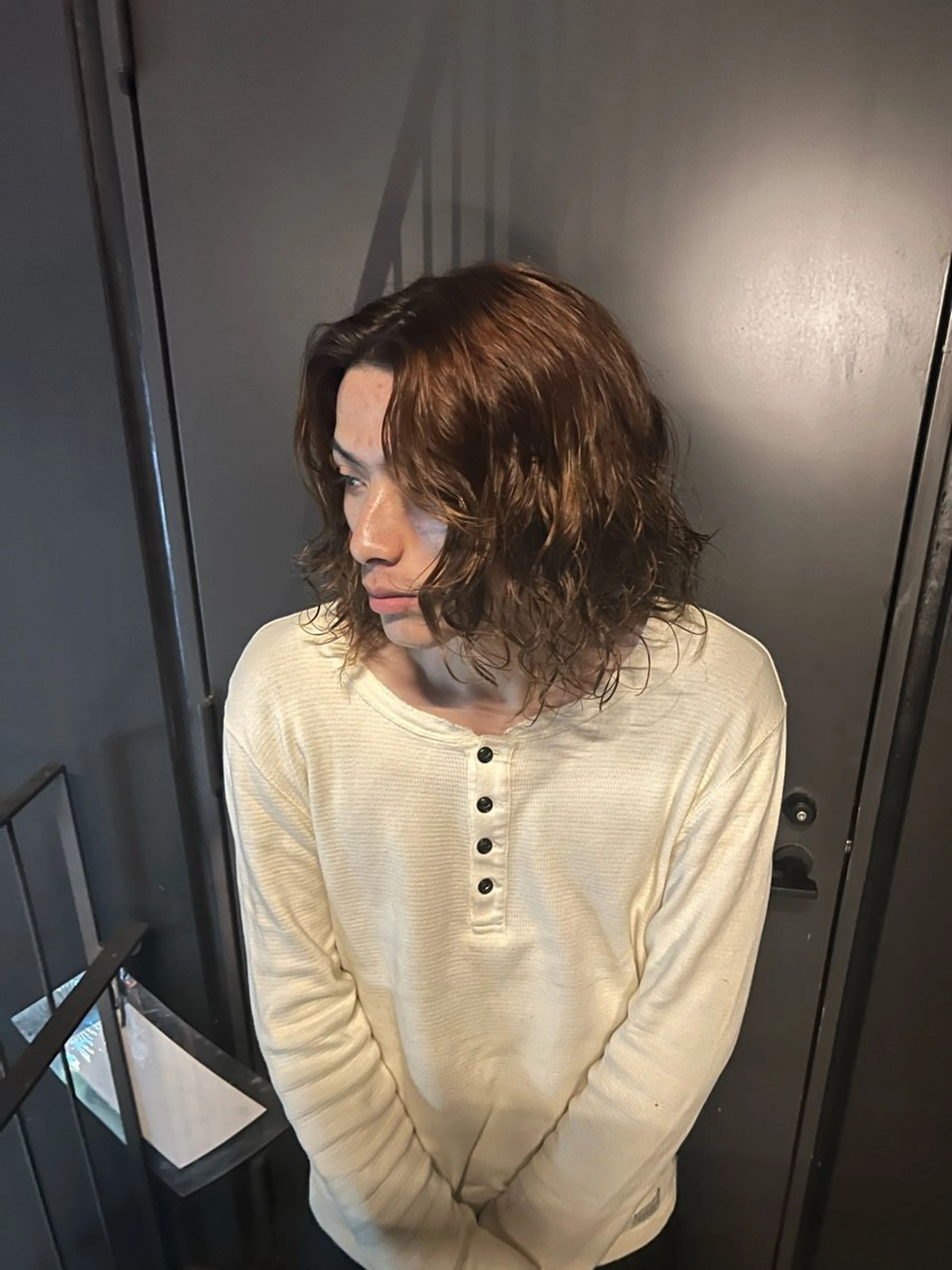 ミディアム メンズ カット パーマ 🌀toa/波巻き✨ /メンズパーマ／栄のヘアスタイル