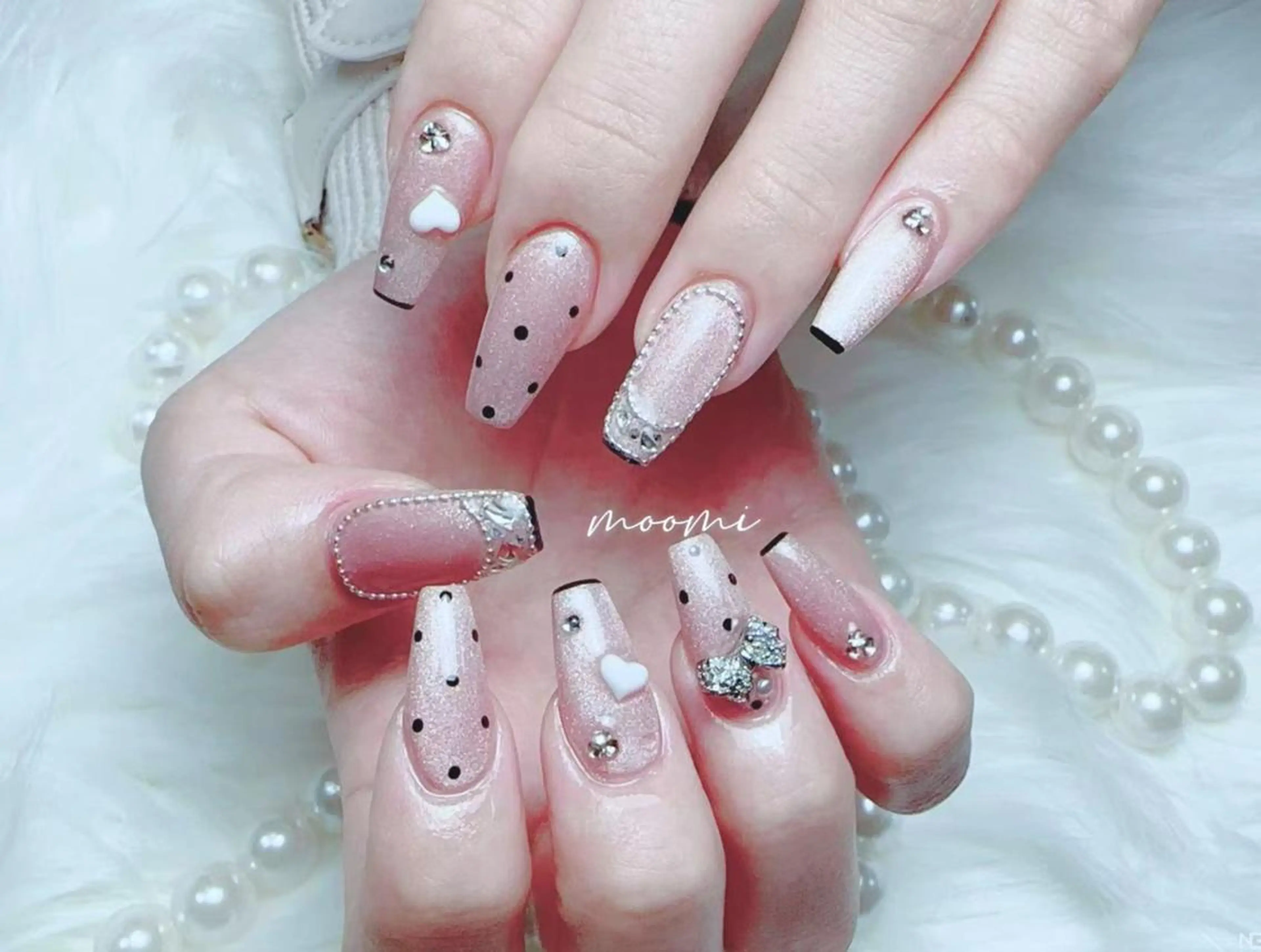 ネイル 長さ出し ジェルネイル グラデーション 韓国ネイル マグネットネイル moomi nail スカルプ専門のネイルデザイン