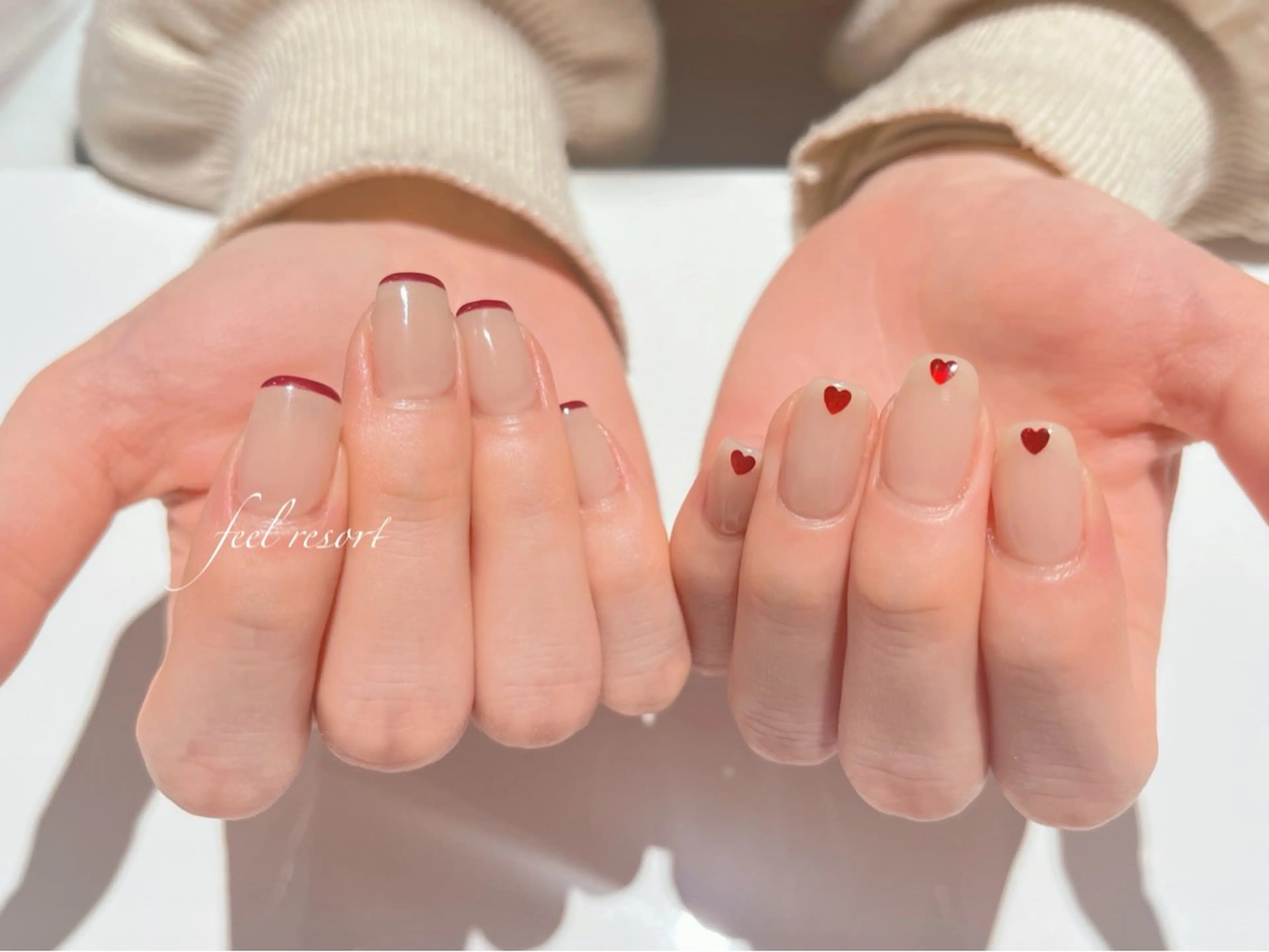 ネイル 長さ出し フットネイル フレンチネイル ジェルネイル ガラスフレンチ Lien(リアン) 銀座駅6分のネイルデザイン