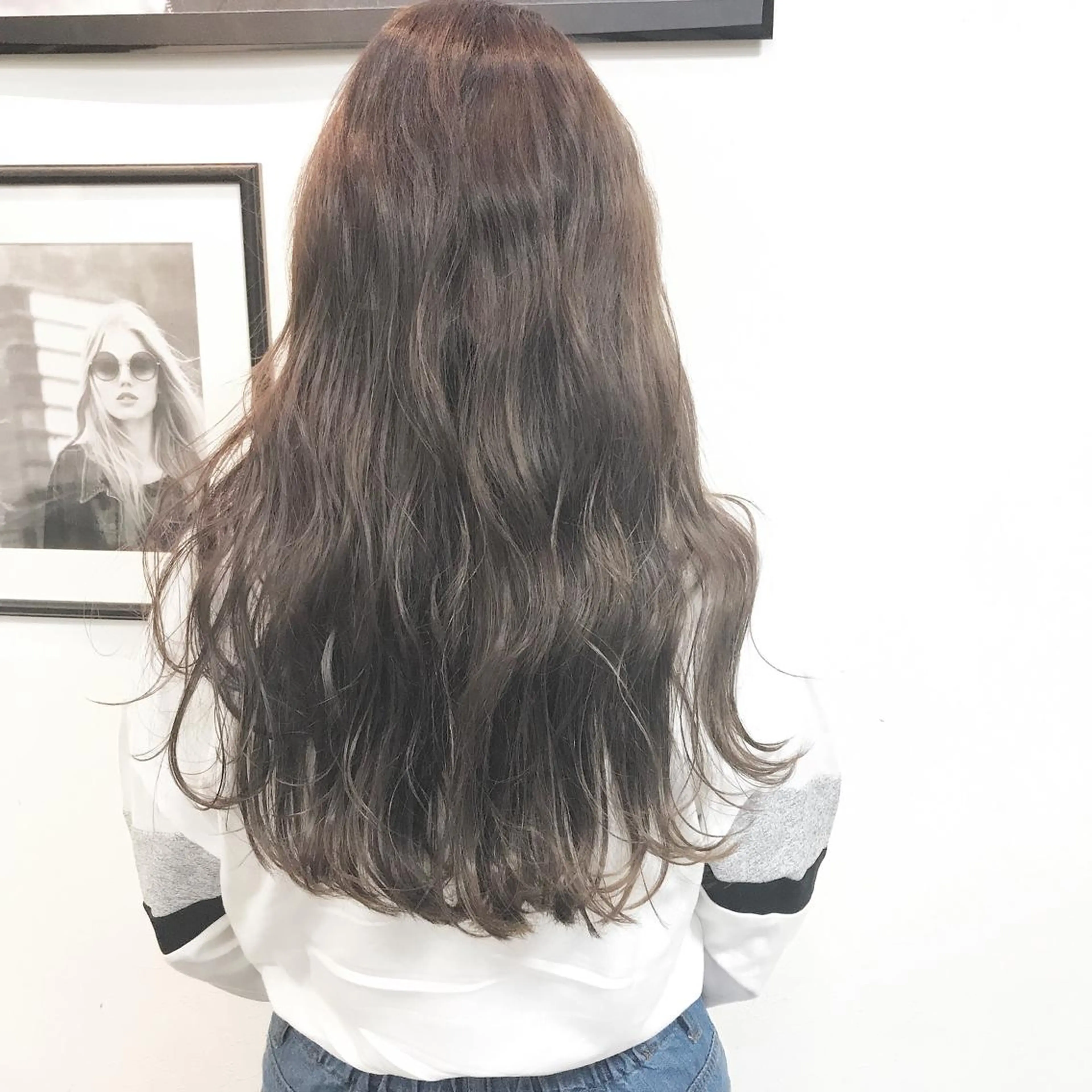 ロング カラー ブリーチ グレージュ ブリーチなしカラー 髪質改善満足度NO1 山下のヘアスタイル