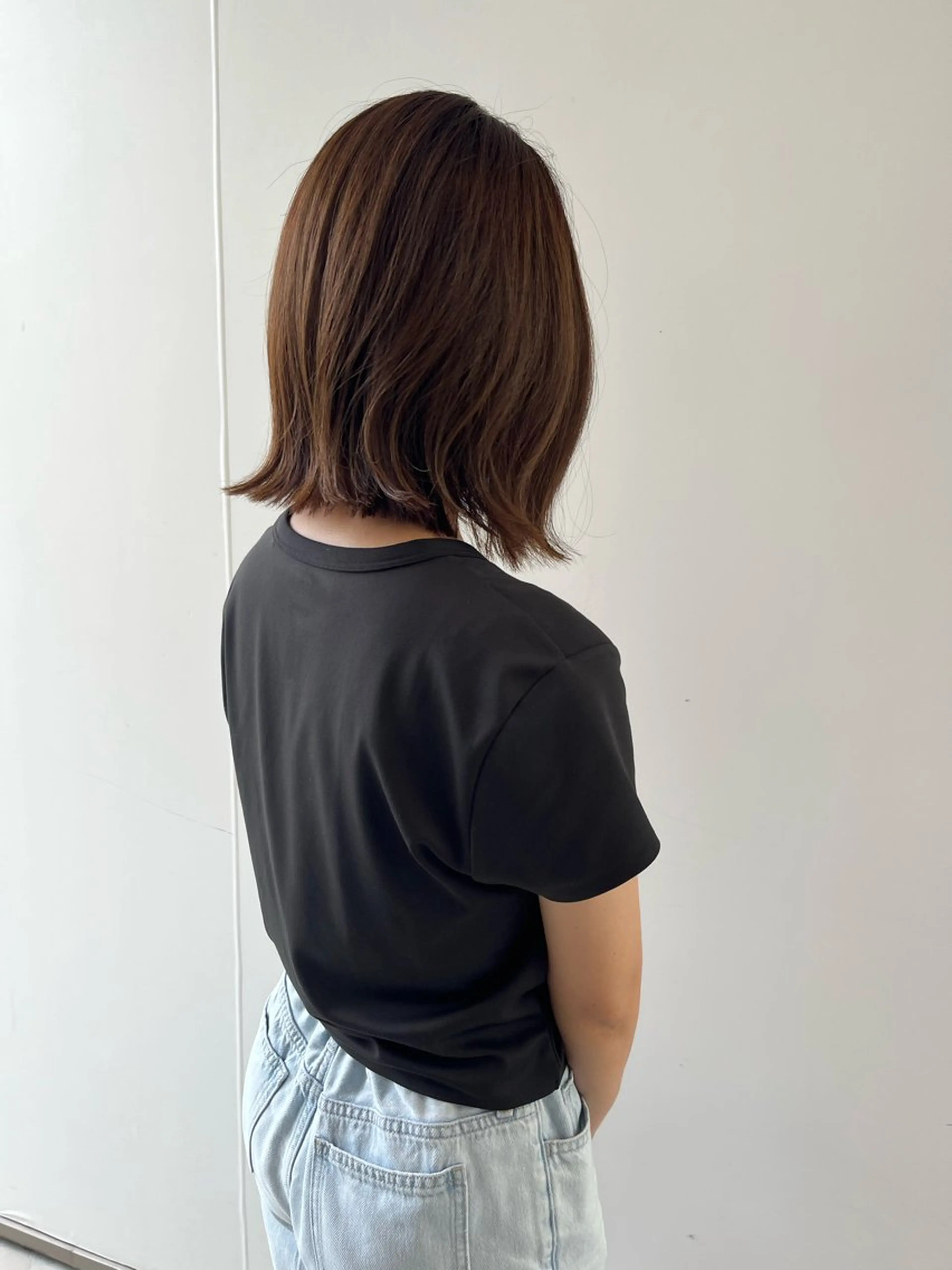 ミディアム カット ヘアカラー トリートメント 松本 茜のヘアスタイル