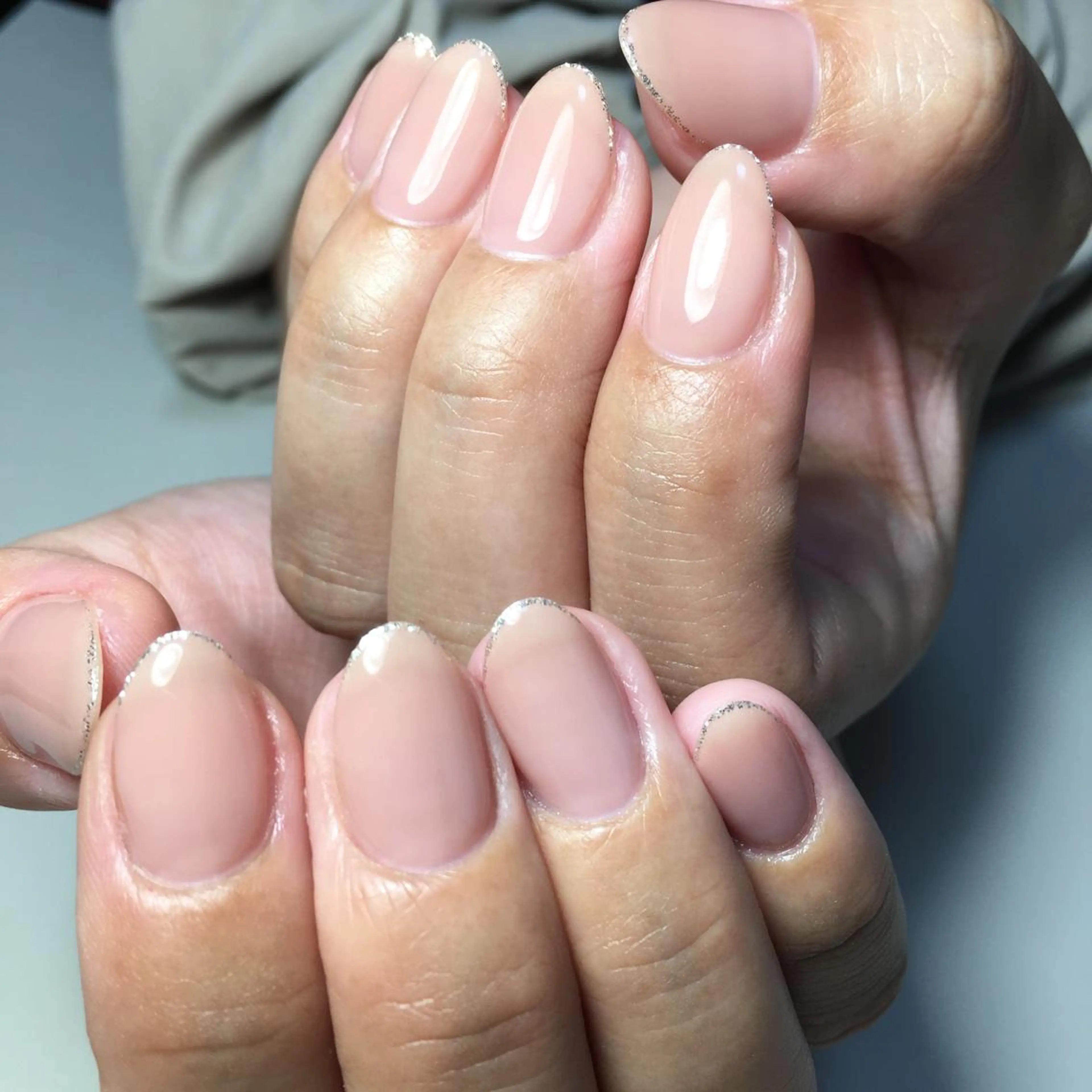 ネイル フレンチネイル ラメ(グリッター) ハンドネイル kipinail 川﨑えりかのネイルデザイン