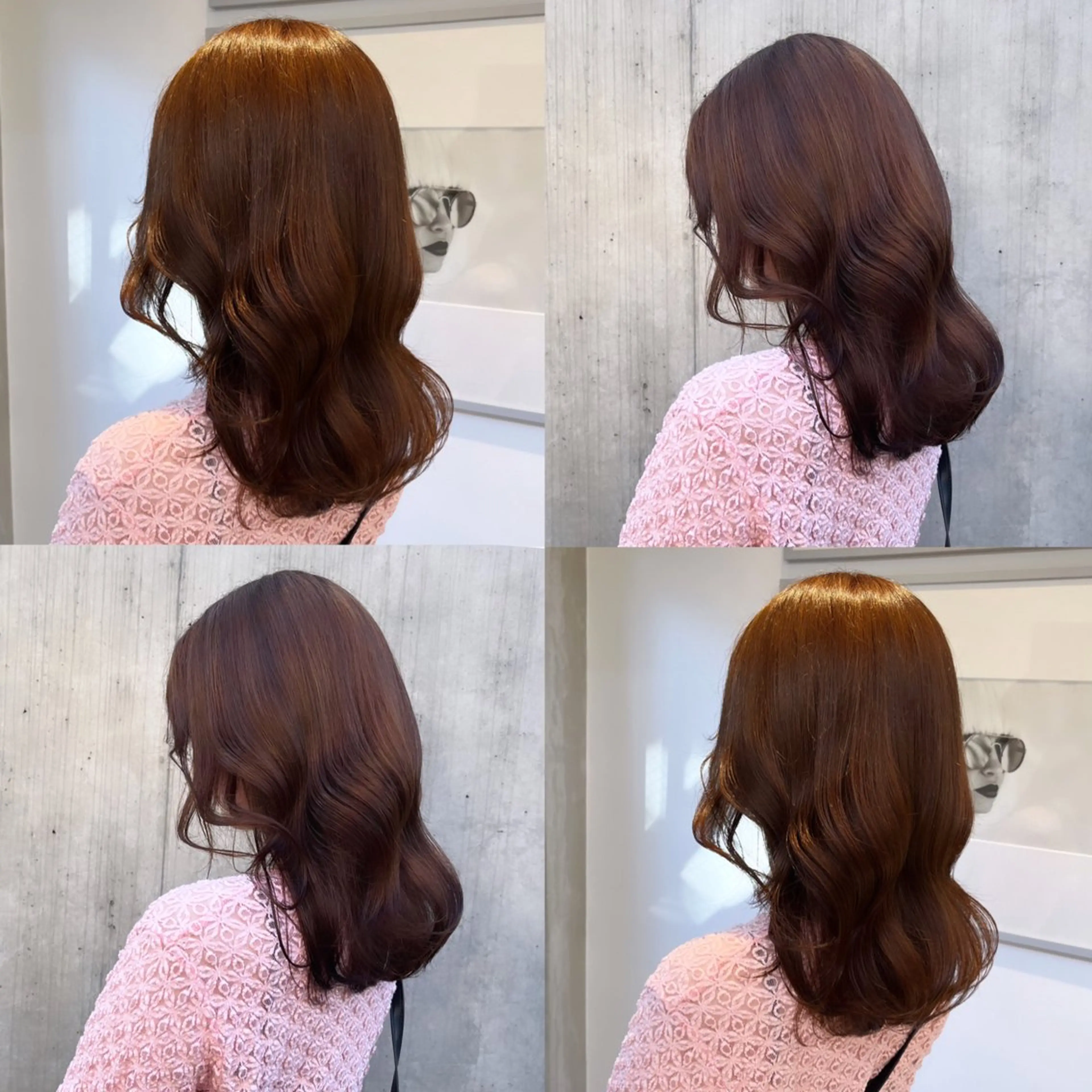 ミディアム カラー ブリーチ ブラウンカラー ダブルカラー ブリーチなしカラー ピンクカラー ヘアカラー トリートメント ヘッドスパ ヘアセット カジュアルを女っぽく 𝗮𝘆𝗮𝗰𝗼のヘアスタイル