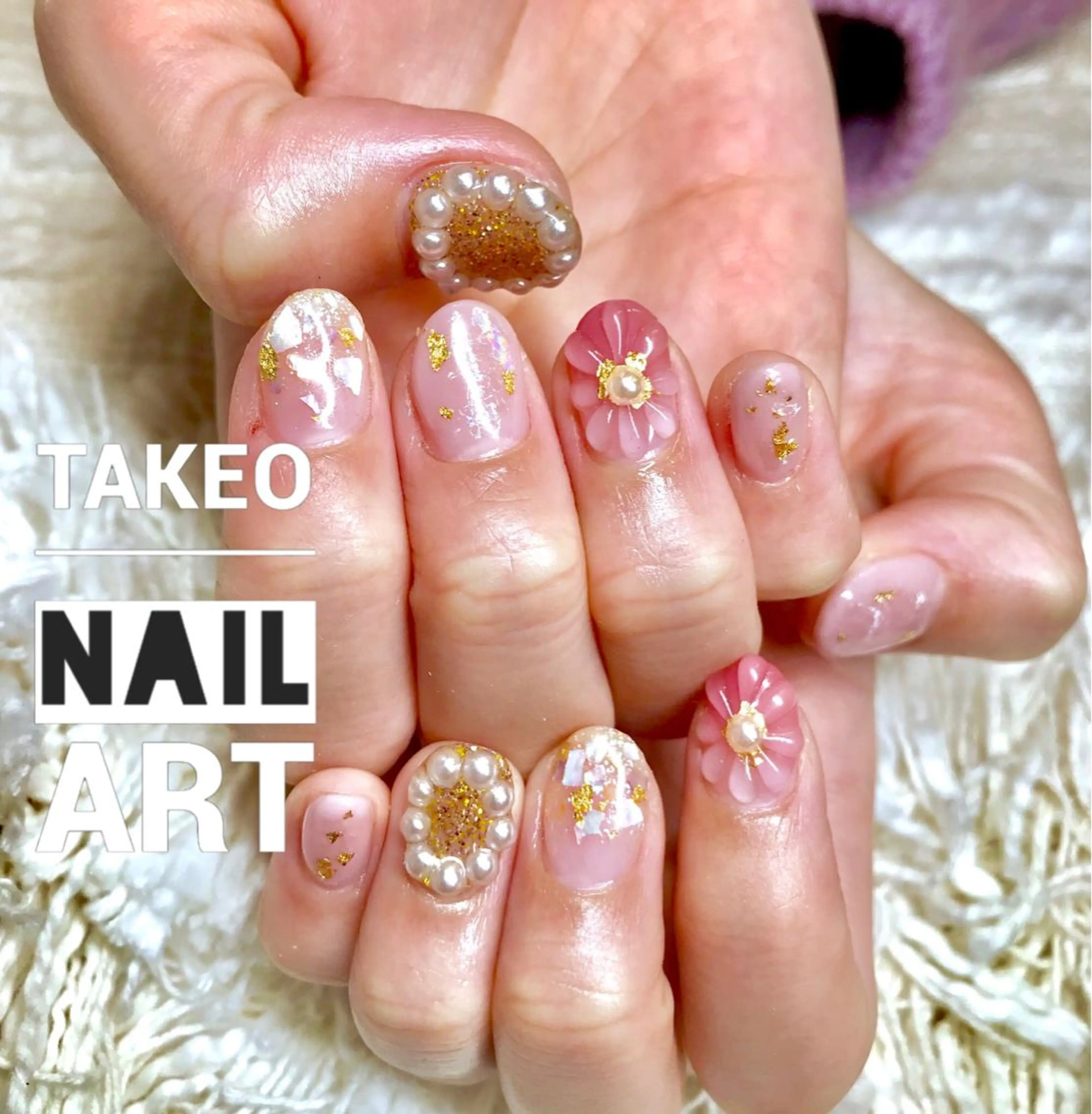 ショート ネイル クリアネイル フラワーネイル nail&eye Aoのマツエク・マツパデザイン