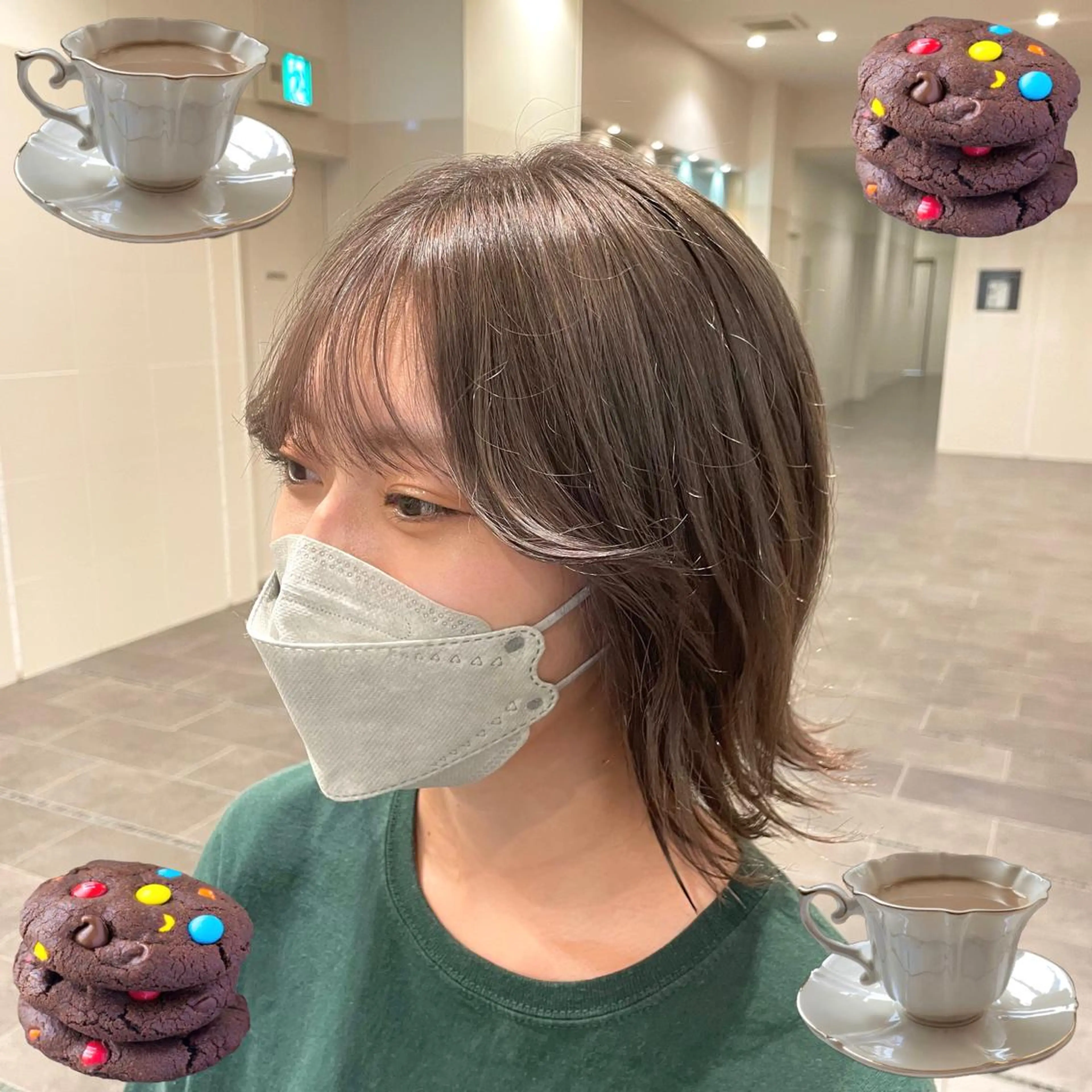 セミロング カラー グレージュ La Blessグランサロン梅田店所属・梅田美容室/ ウルフカットのヘアスタイル