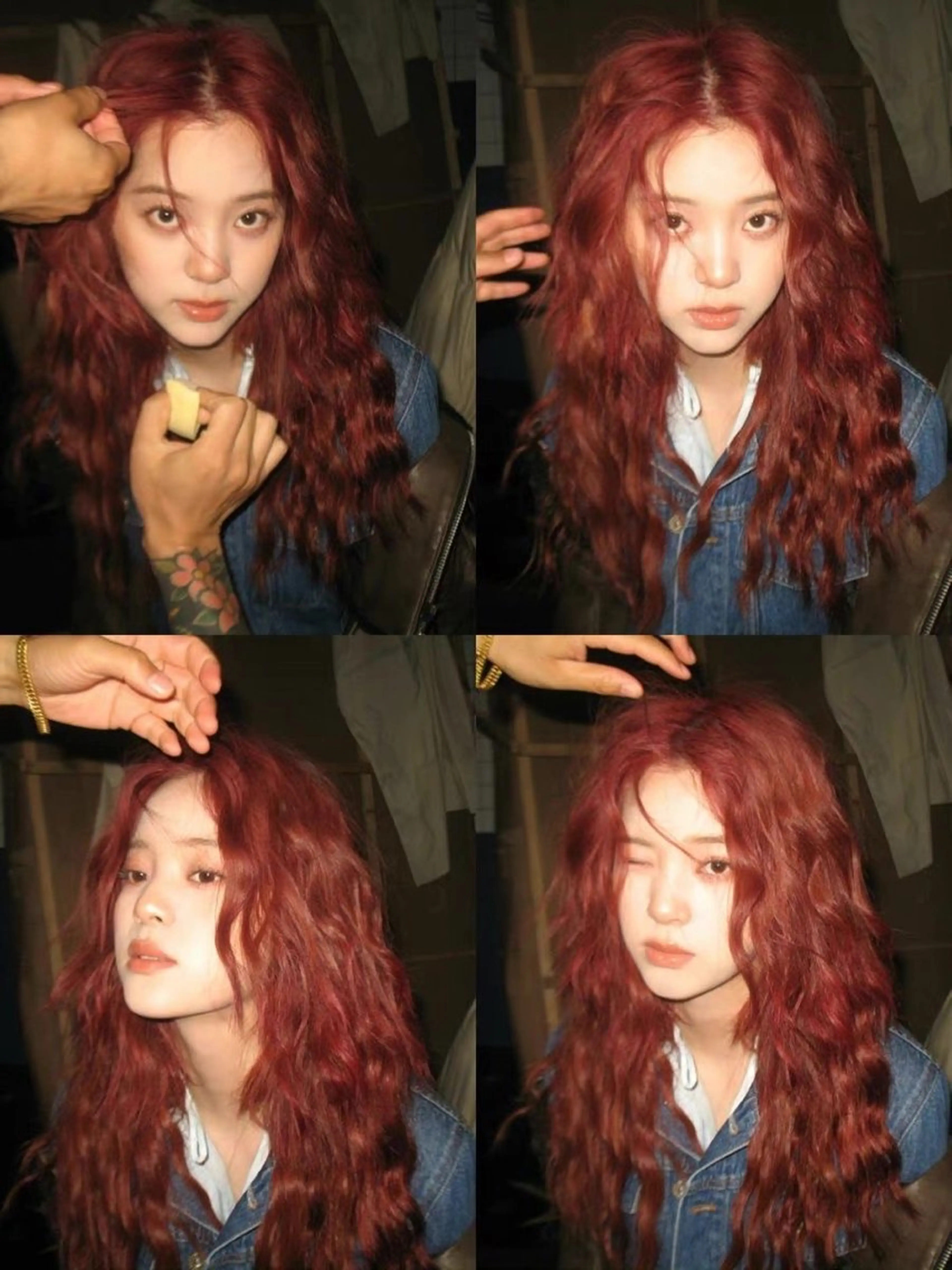 カラー rinka／暖色 ブリーチのヘアスタイル