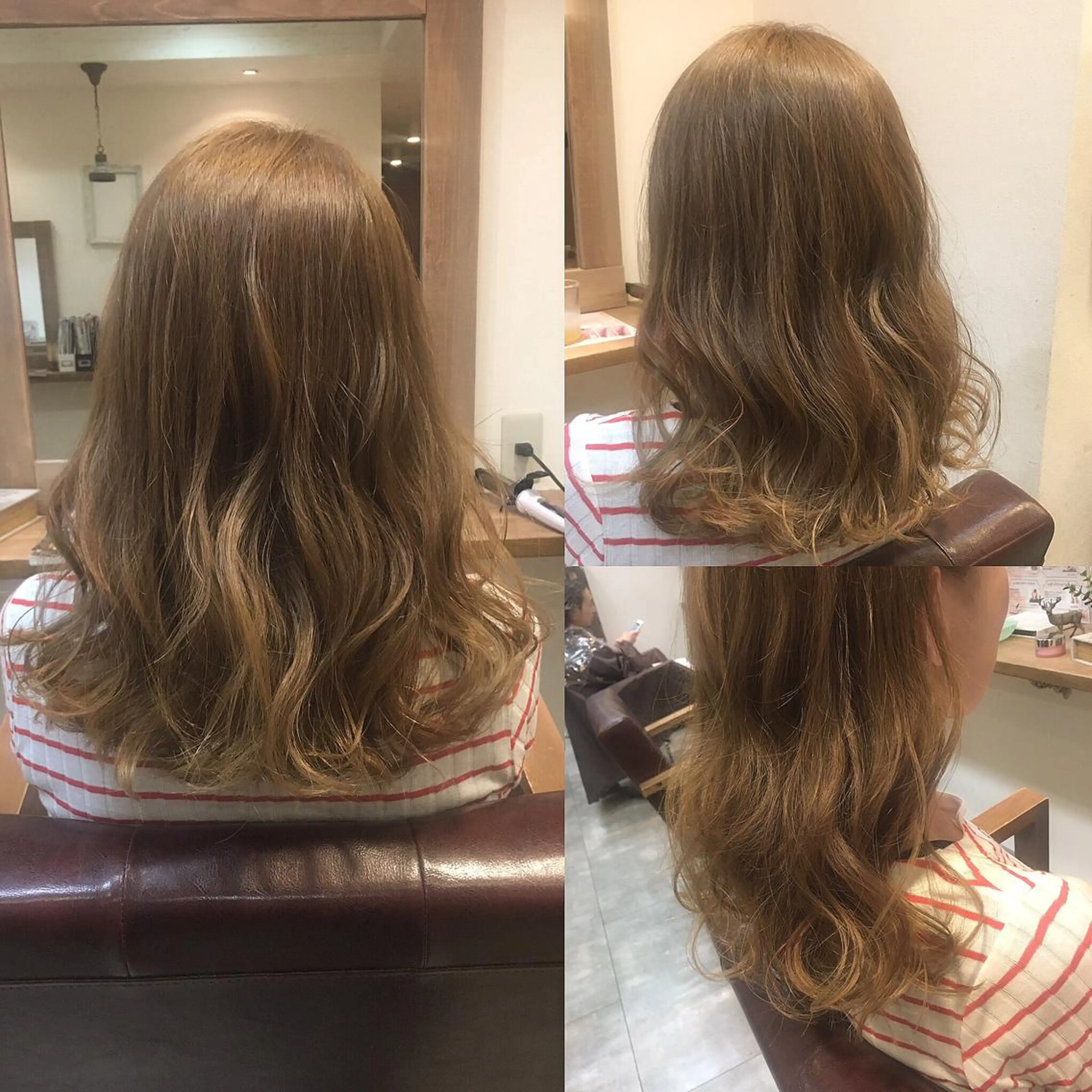 セミロング カラー ベージュカラー ブリーチ ダブルカラー イルミナカラー hair salon Ranun髪質改善のヘアスタイル