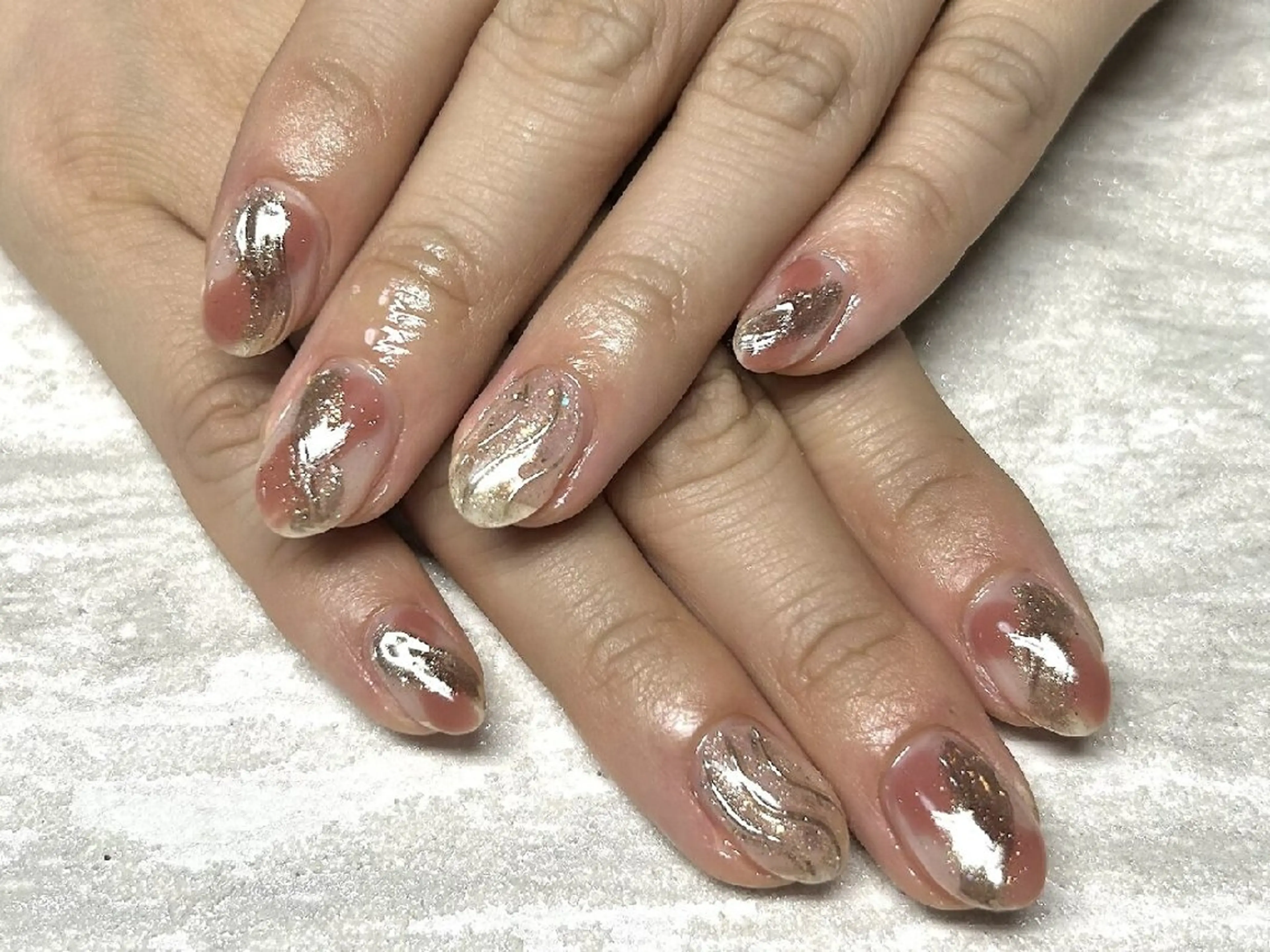 ネイル 入学式 ゴールド 卒業式 韓国ネイル マグネットネイル ハンドネイル JULIE NAILのネイルデザイン