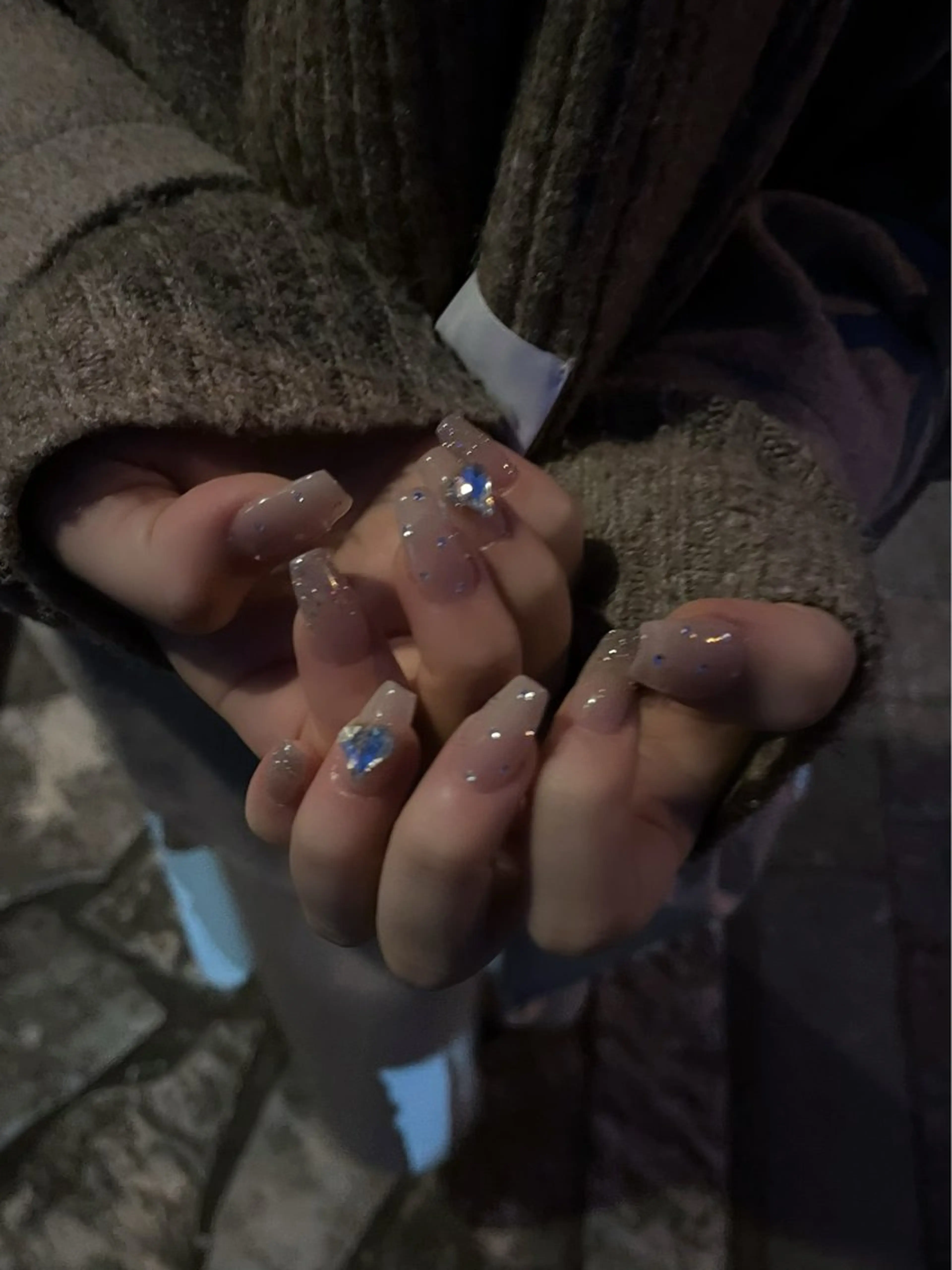 ネイル キラキラネイル マグネットネイル スカルプネイル ワンホンネイル nine.🦋 YUKOのネイルデザイン