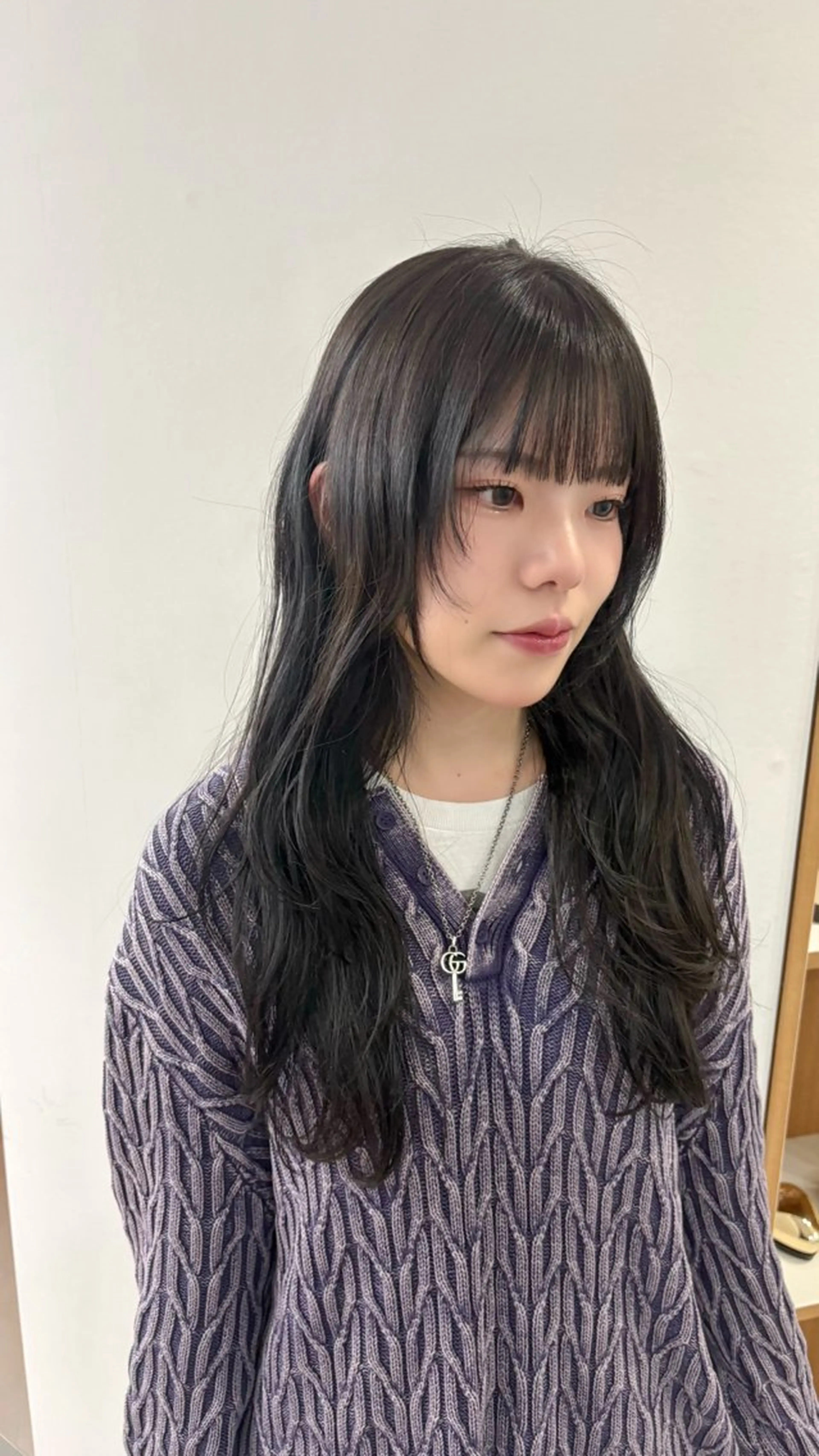 韓国本場レイヤーカット+透明感カラー+髪質改善トリートメントの写真