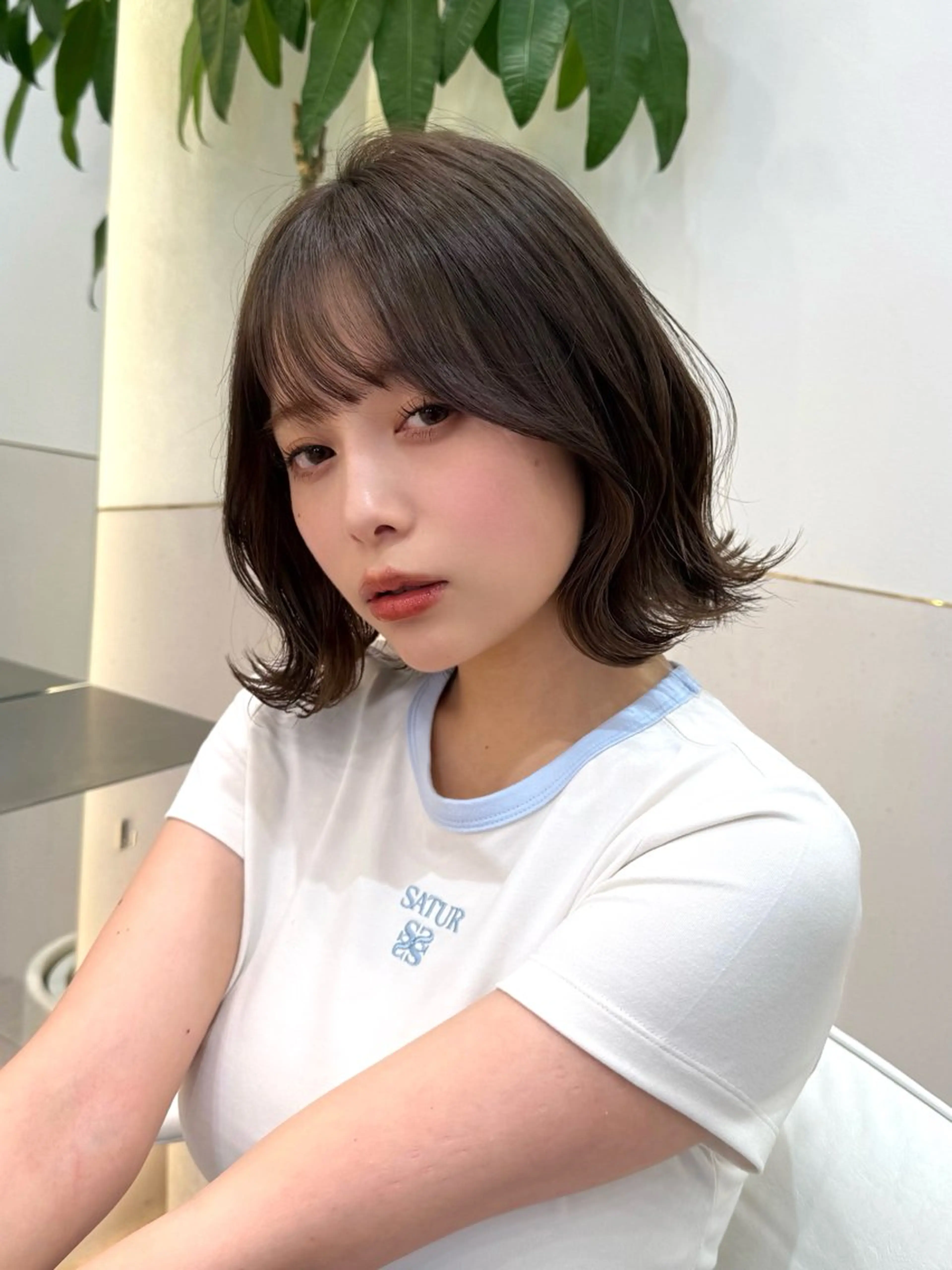 ミディアム カット ヘアカラー トリートメント 新宿/髪質改善/ボブ 韓国レイヤー大重聖斗のヘアスタイル