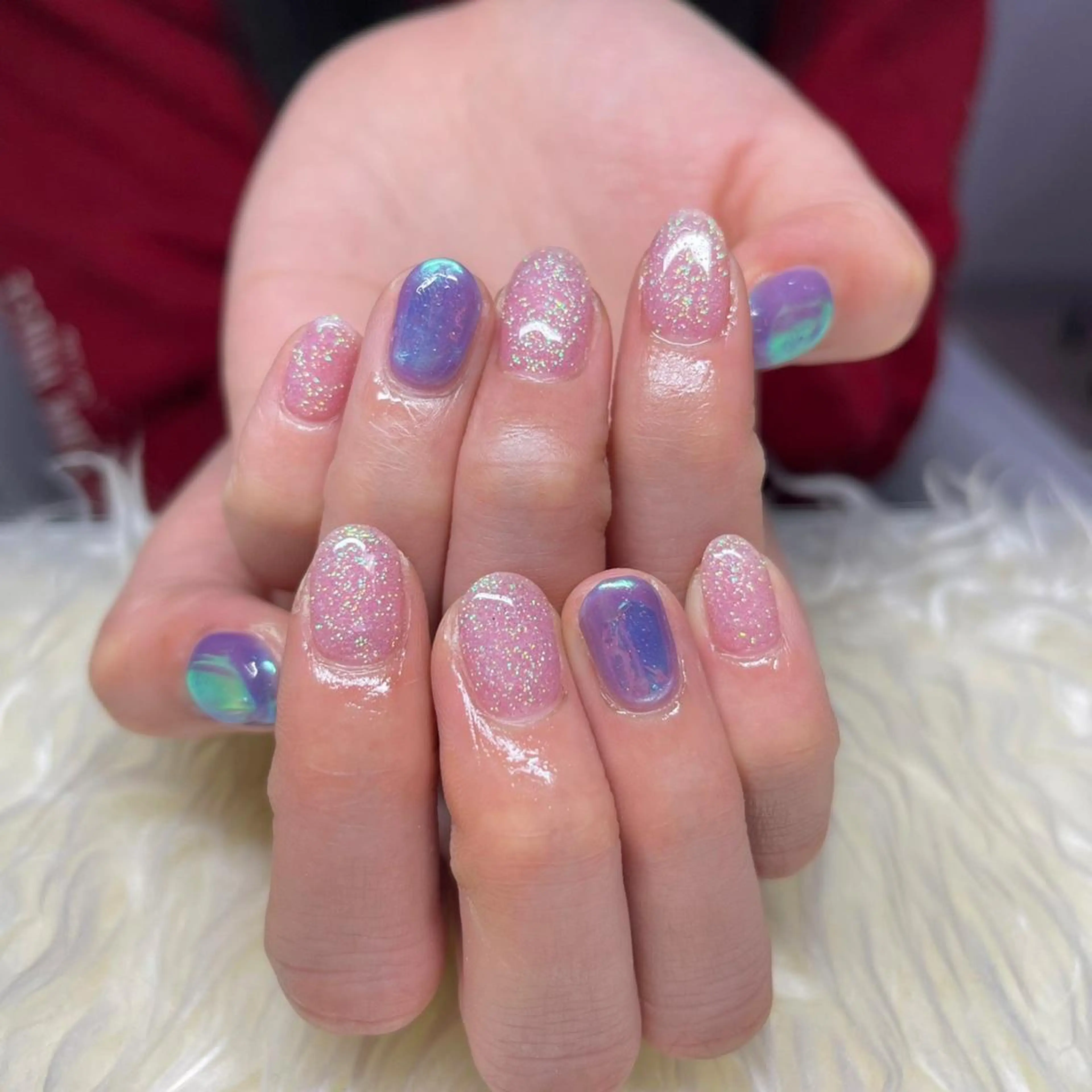 ネイル 長さ出し ジェルネイル 氷ネイル・うるうるネイル 韓国ネイル パラジェル ハンドネイル Nail&eye Belire 新宿のネイルデザイン