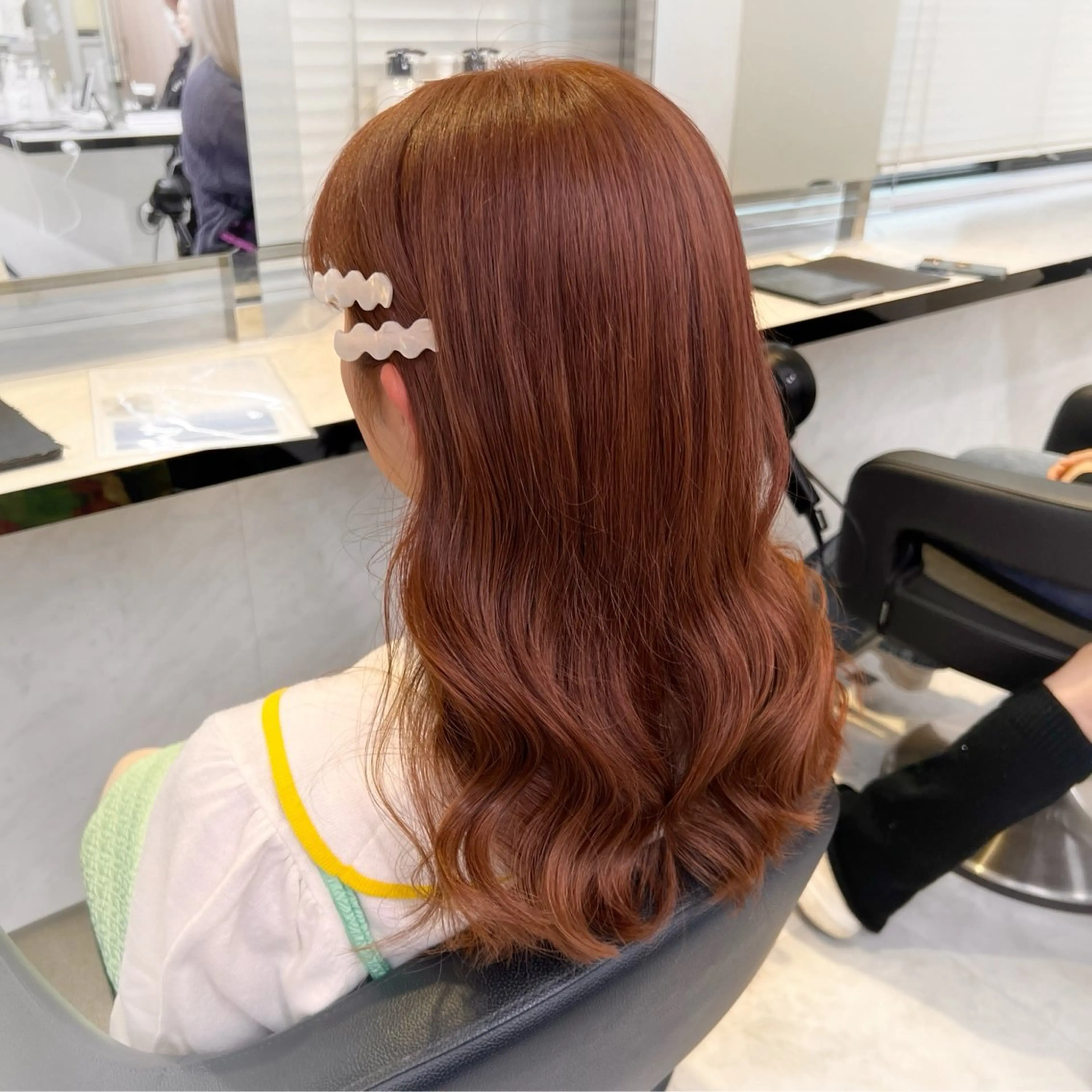 ミディアム カラー ヘアアレンジ オレンジ 💕上野美容師☁ ブリーチ💖サワのヘアスタイル