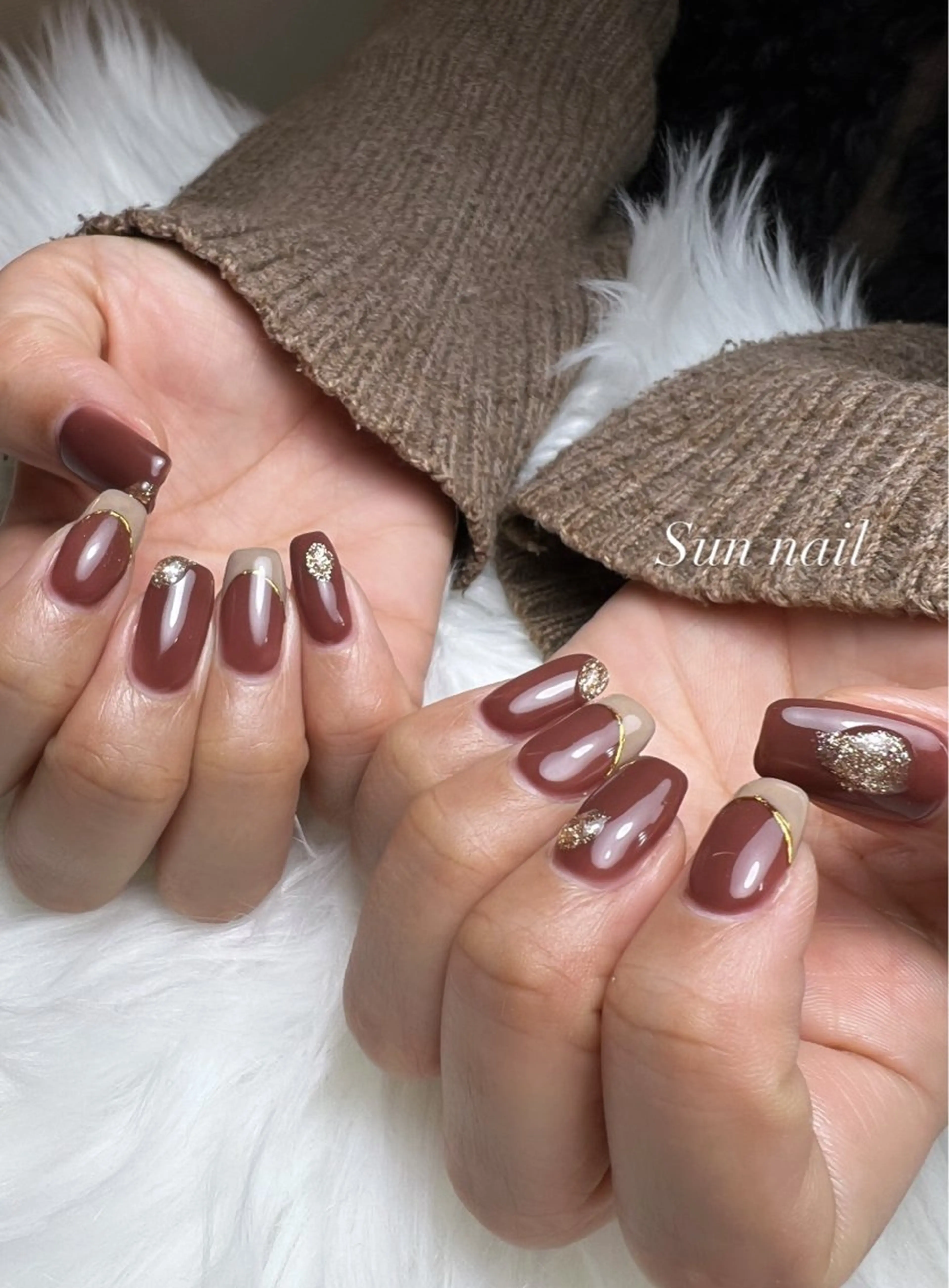 ネイル ブラウン ハンドネイル フットネイル Sun nail ...ayaのネイルデザイン