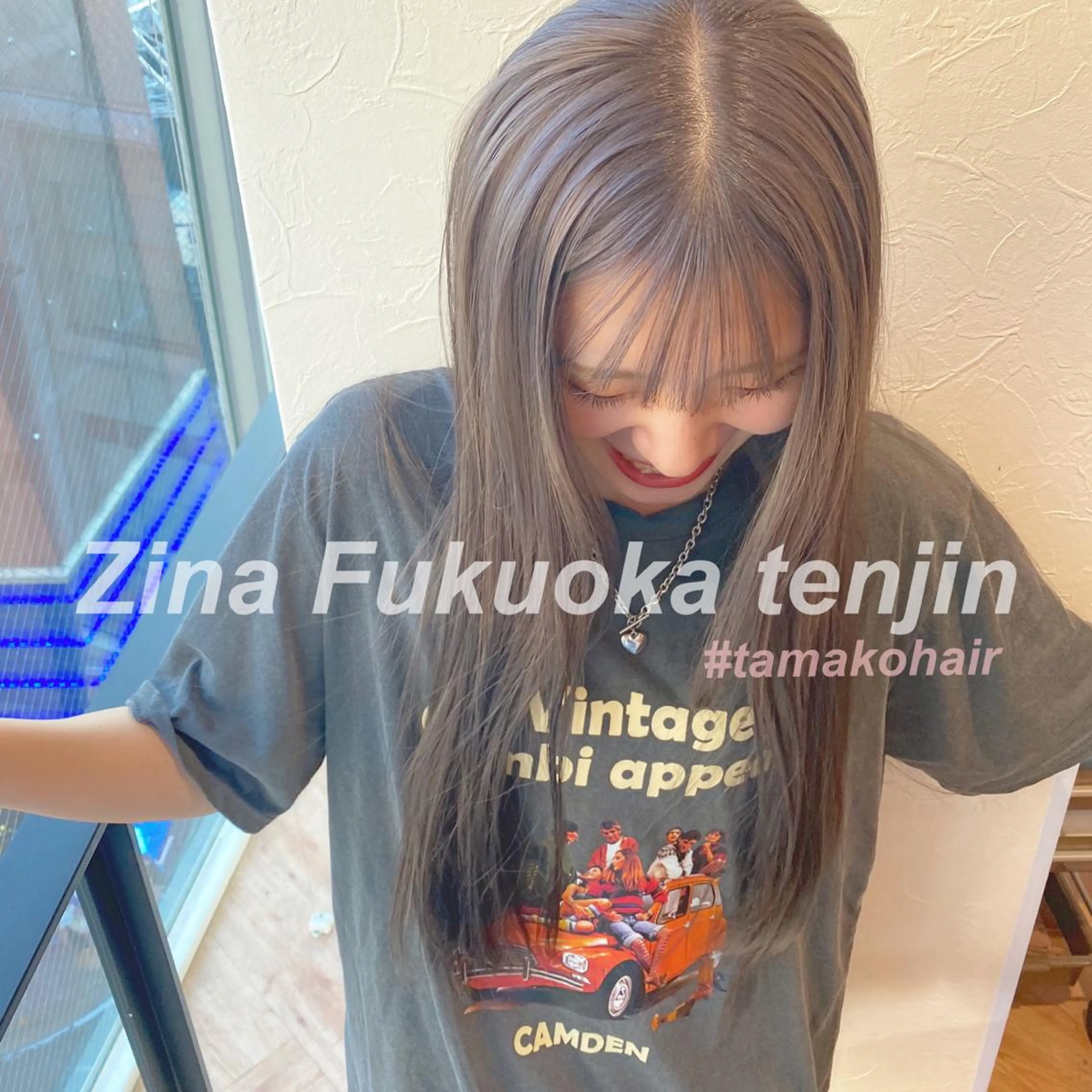 ロング カラー ブリーチ 透明感カラー 韓国ヘア顔周りカット 艶髪ベージュtamaのヘアスタイル