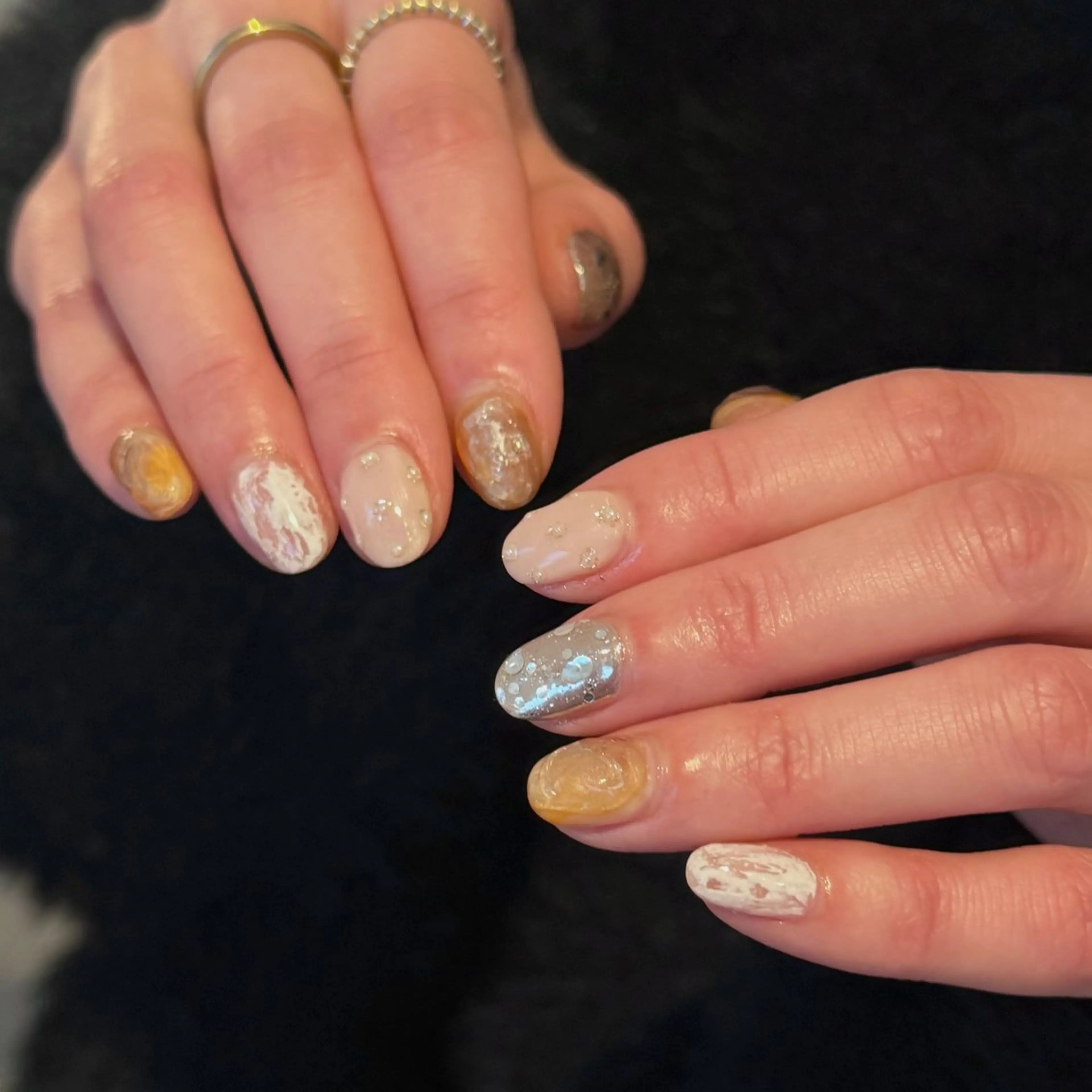 ネイル クリアネイル フラッシュネイル フラッシュマグ フレンチネイル マグネットネイル Luana所属・Luana nailのネイルデザイン