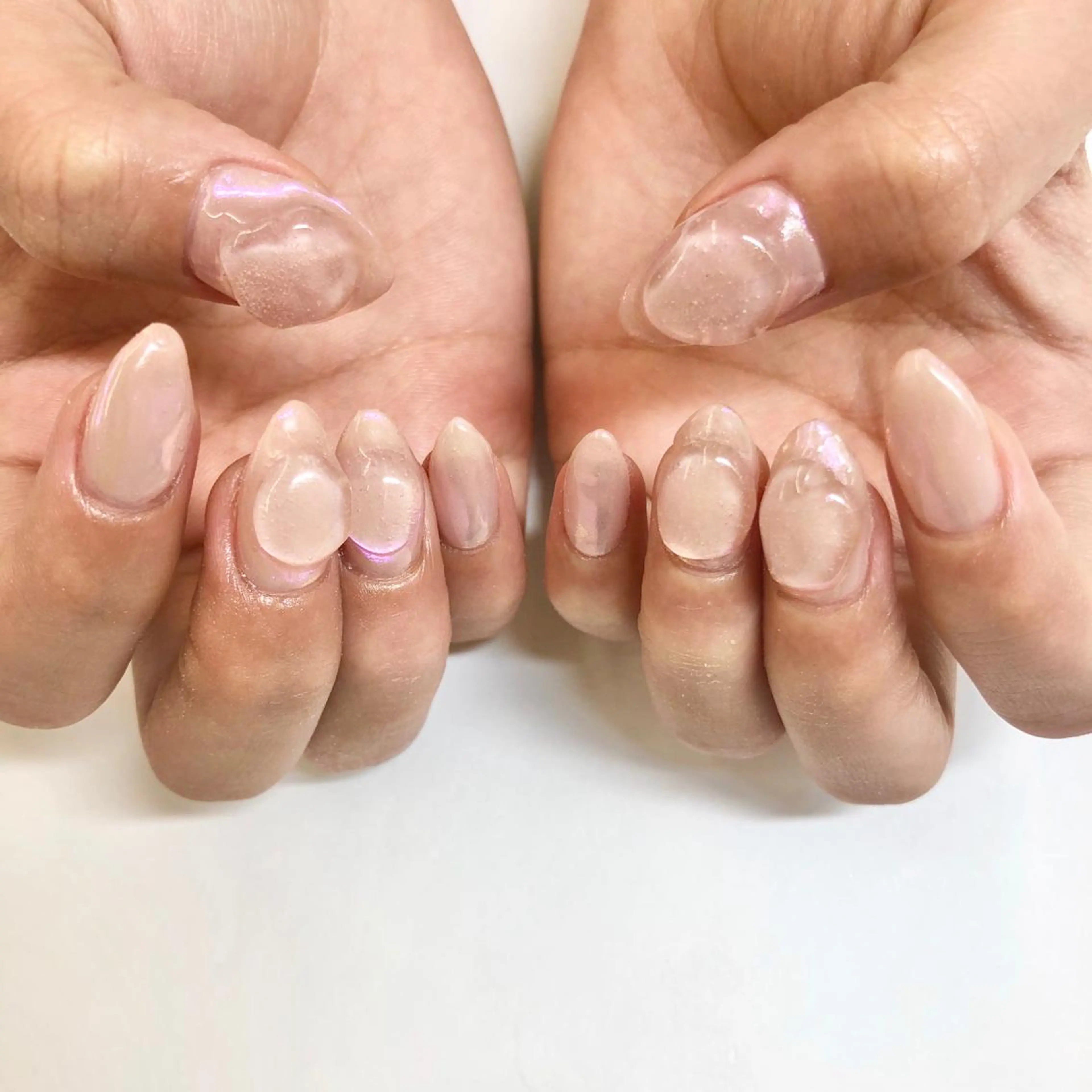 ネイル オーロラネイル ニュアンスネイル ピンク 🎀AYAKO 🎀中韓ネイルのネイルデザイン