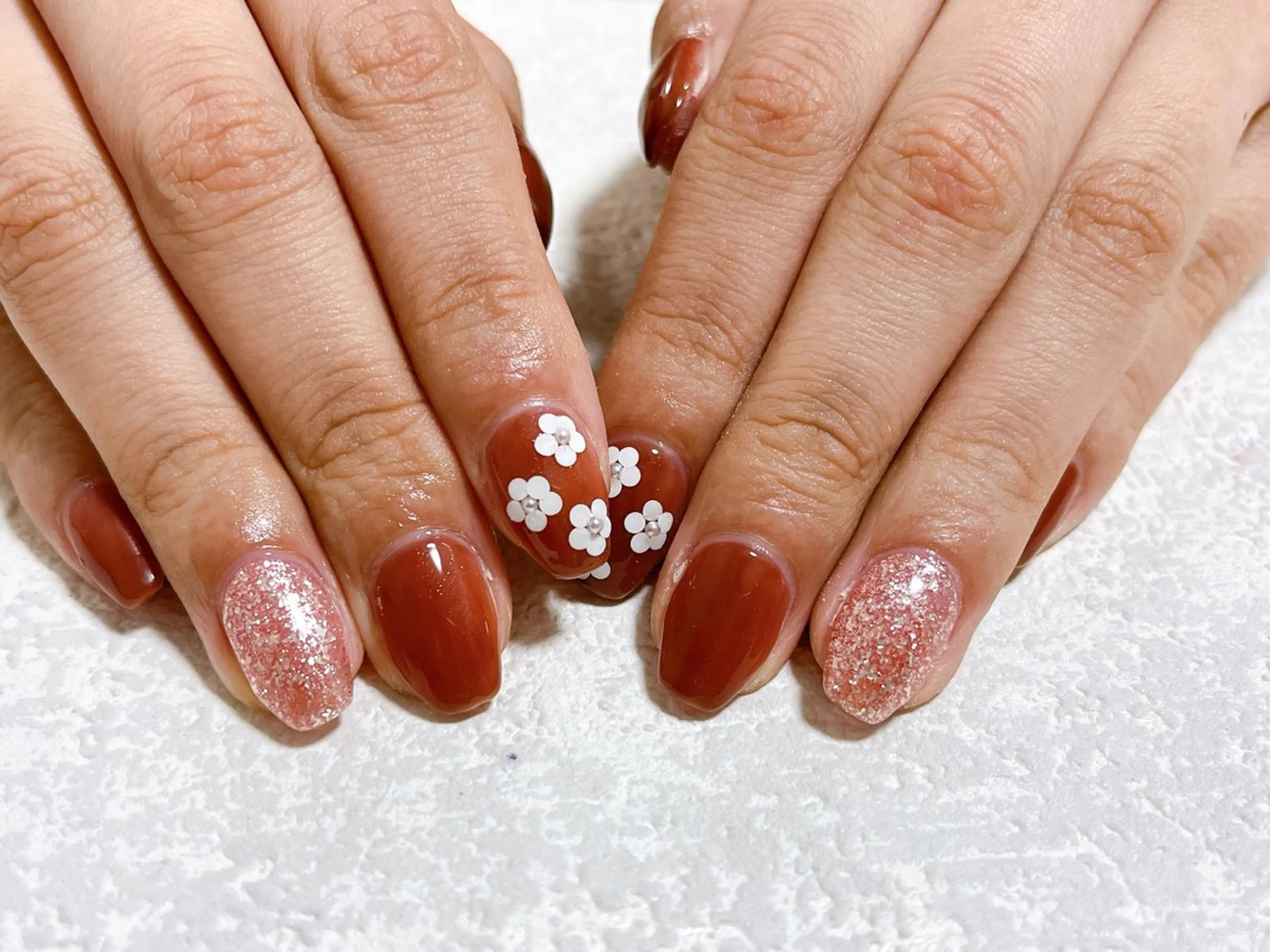 ネイル オーロラネイル フットネイル フレンチネイル ジェルネイル 韓国ネイル Mogu nail 二子玉川のネイルデザイン