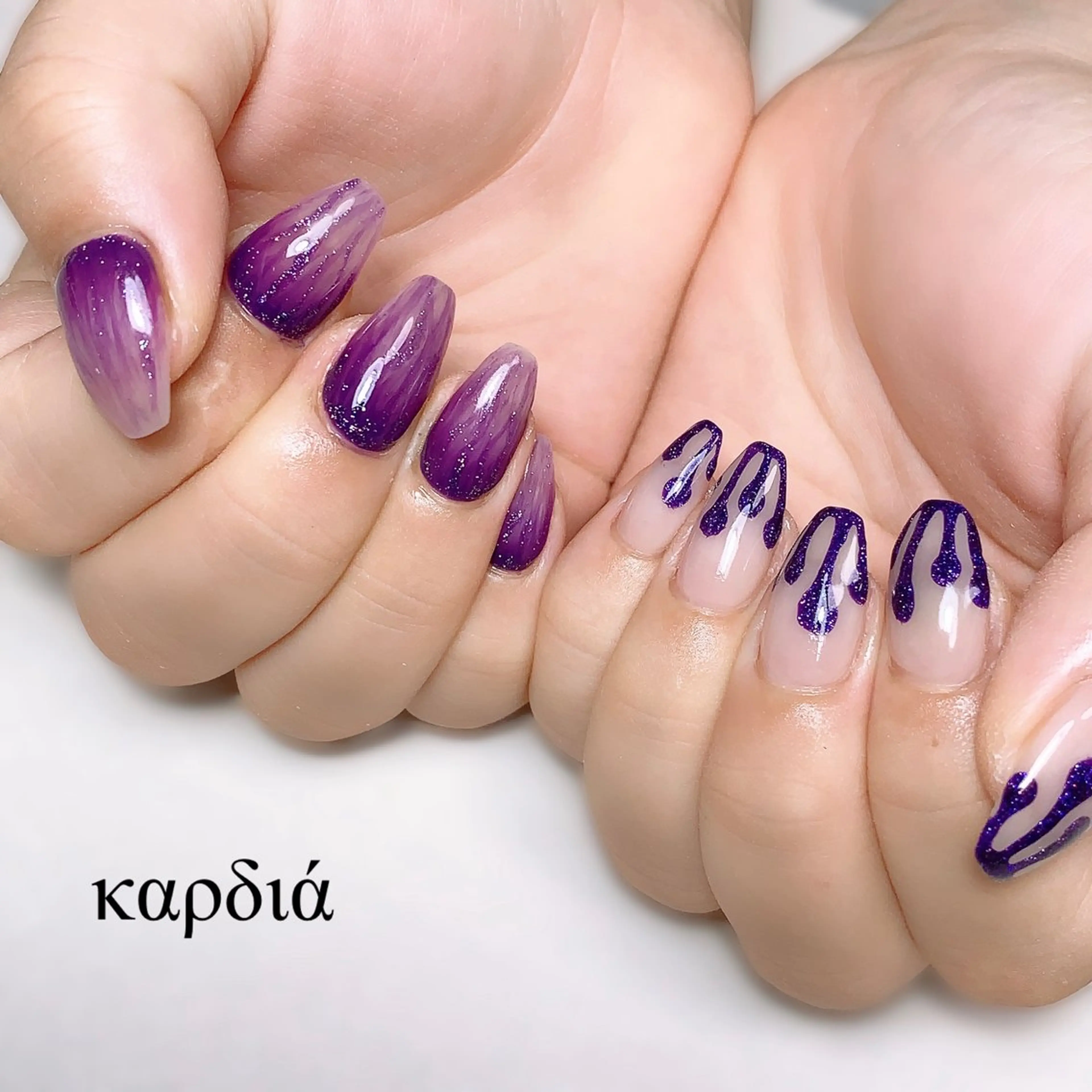 ネイル ハンドネイル καρδιά -ｶﾙﾃﾞｨｱ-のネイルデザイン