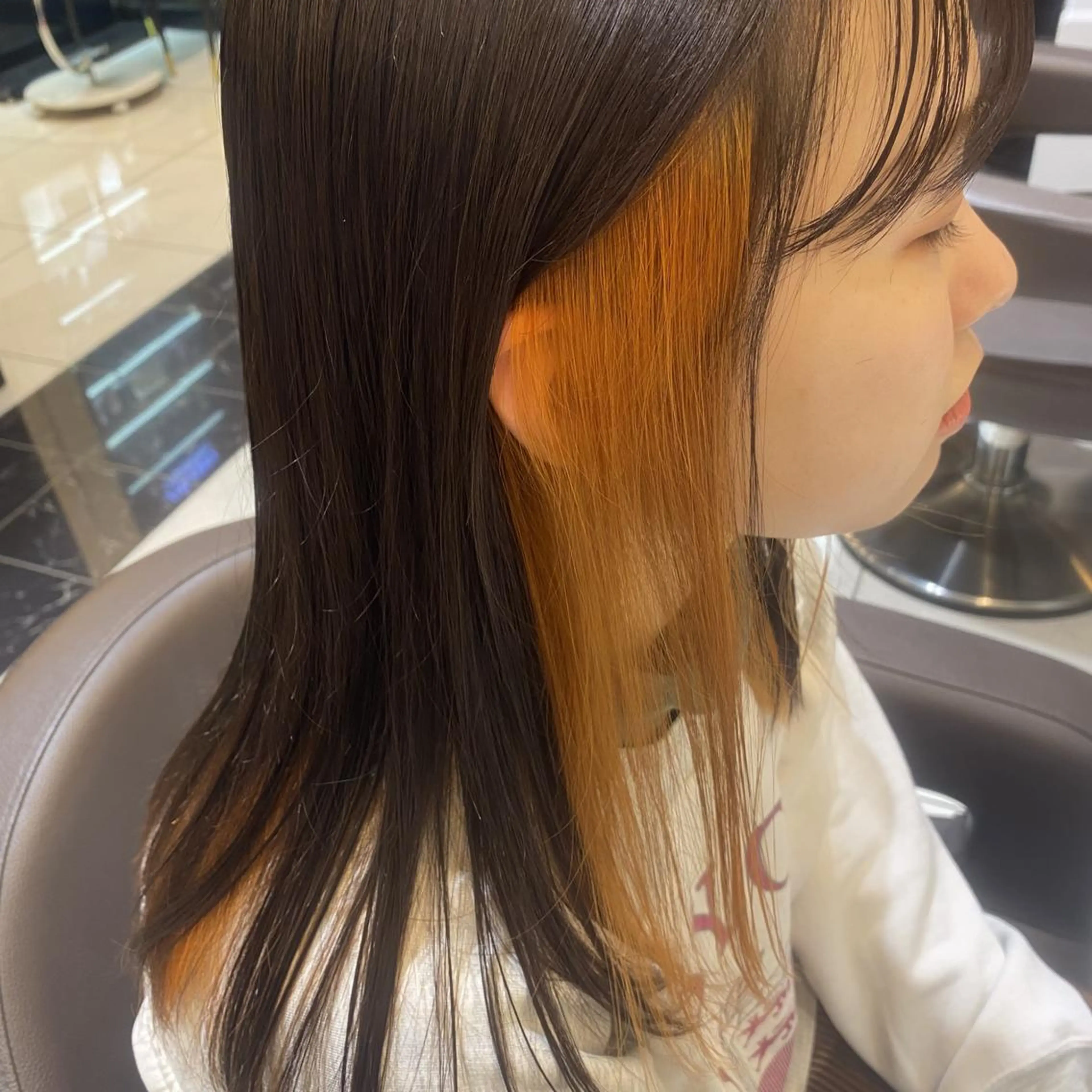 カラー セミロング カット ヘアカラー 髪質改善　ブリーチ ｆｉｔｉ横須賀中央のヘアスタイル