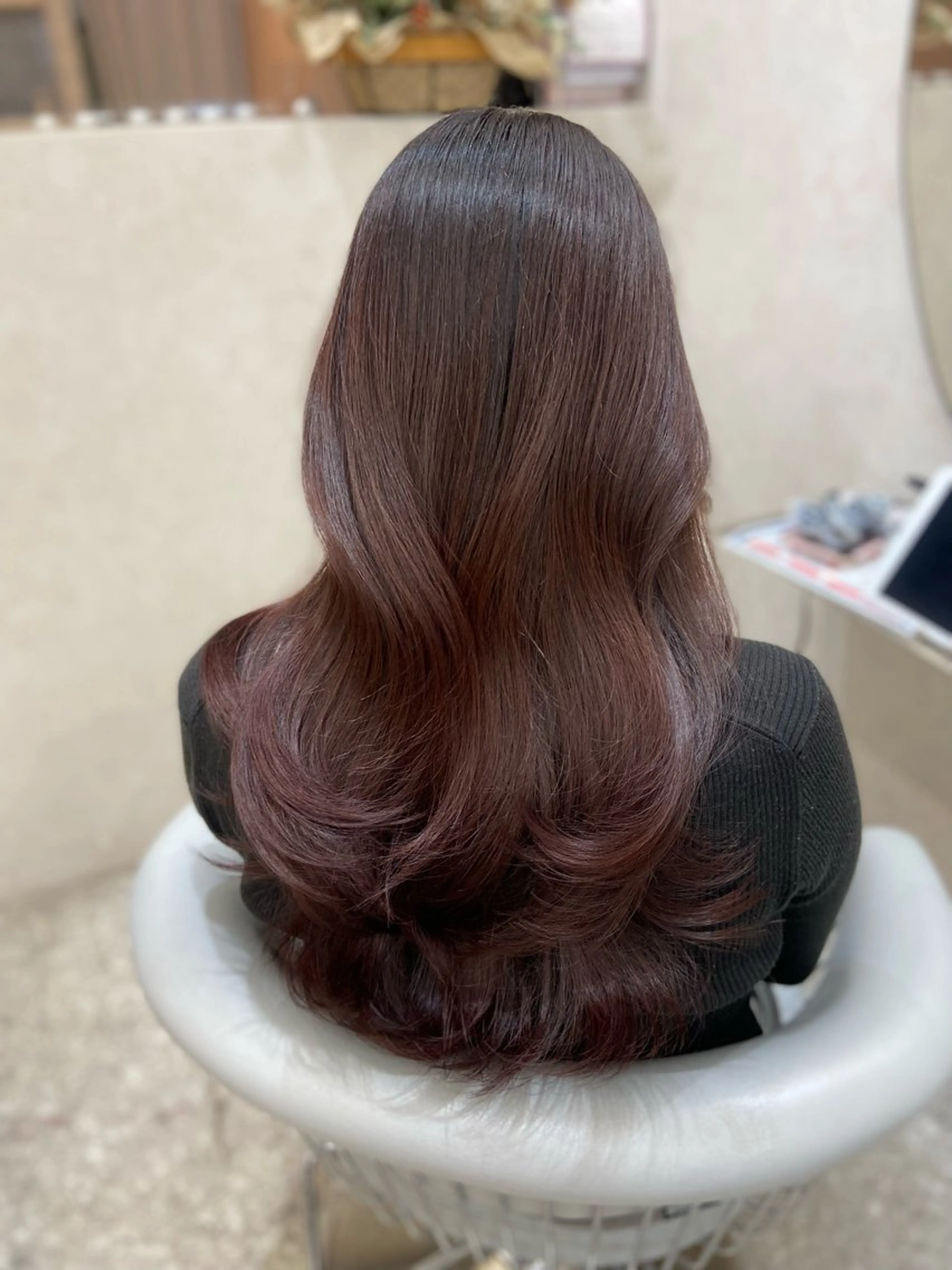 ロング カラー カット ヘアカラー トリートメント 新宿/韓国ヘア 中明度カラー/かやのヘアスタイル