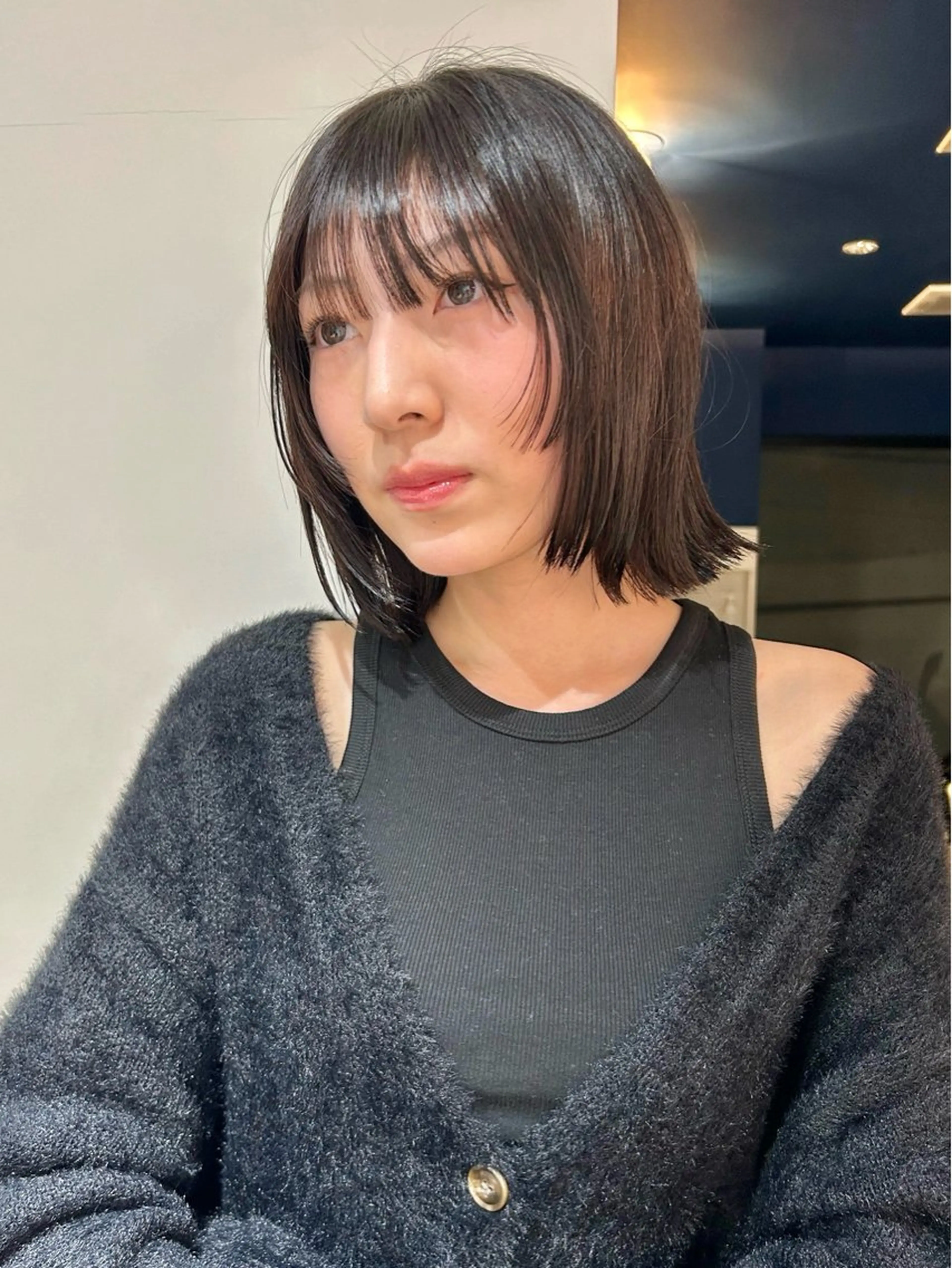 ミディアム カラー パーマ カット ヘアカラー レイヤー/透明感/ ブリーチなし/わかなのヘアスタイル