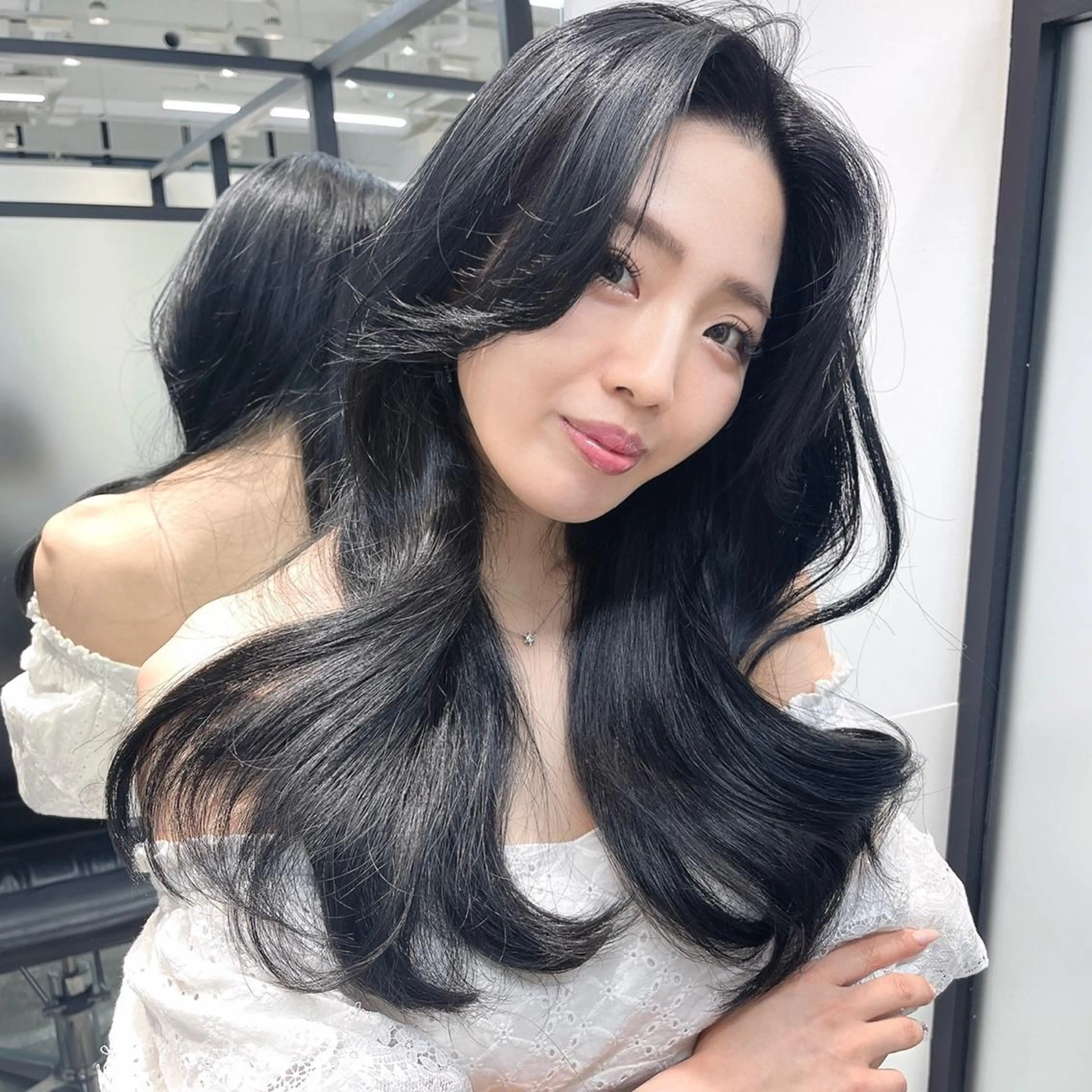 ロング カット ヘアカラー トリートメント 韓国レイヤーカット 髪質改善▫️水野有真のヘアスタイル