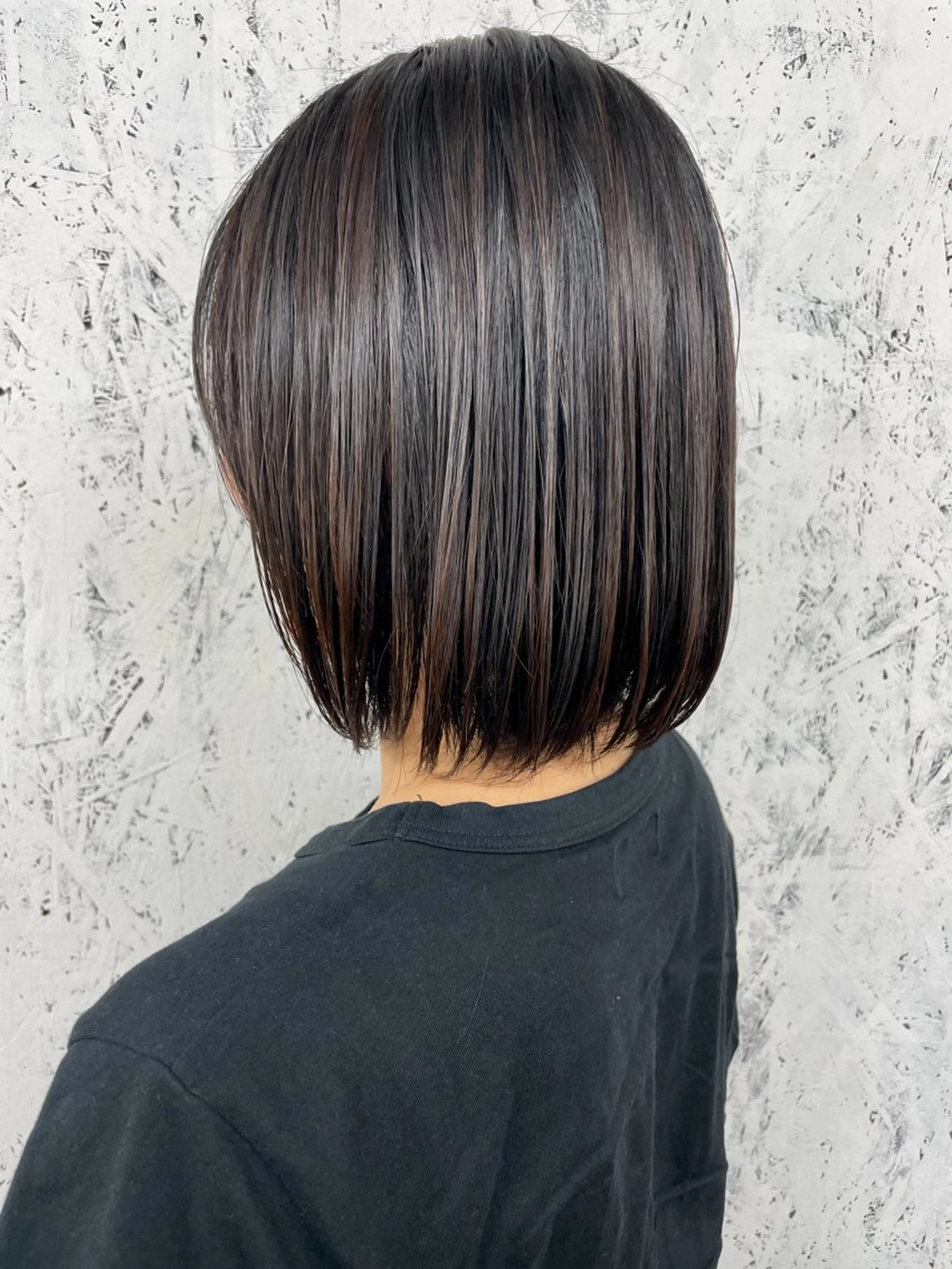 ミディアム ボブ カット ショート/レイヤー/ ツヤ髪/なかちゃんのヘアスタイル