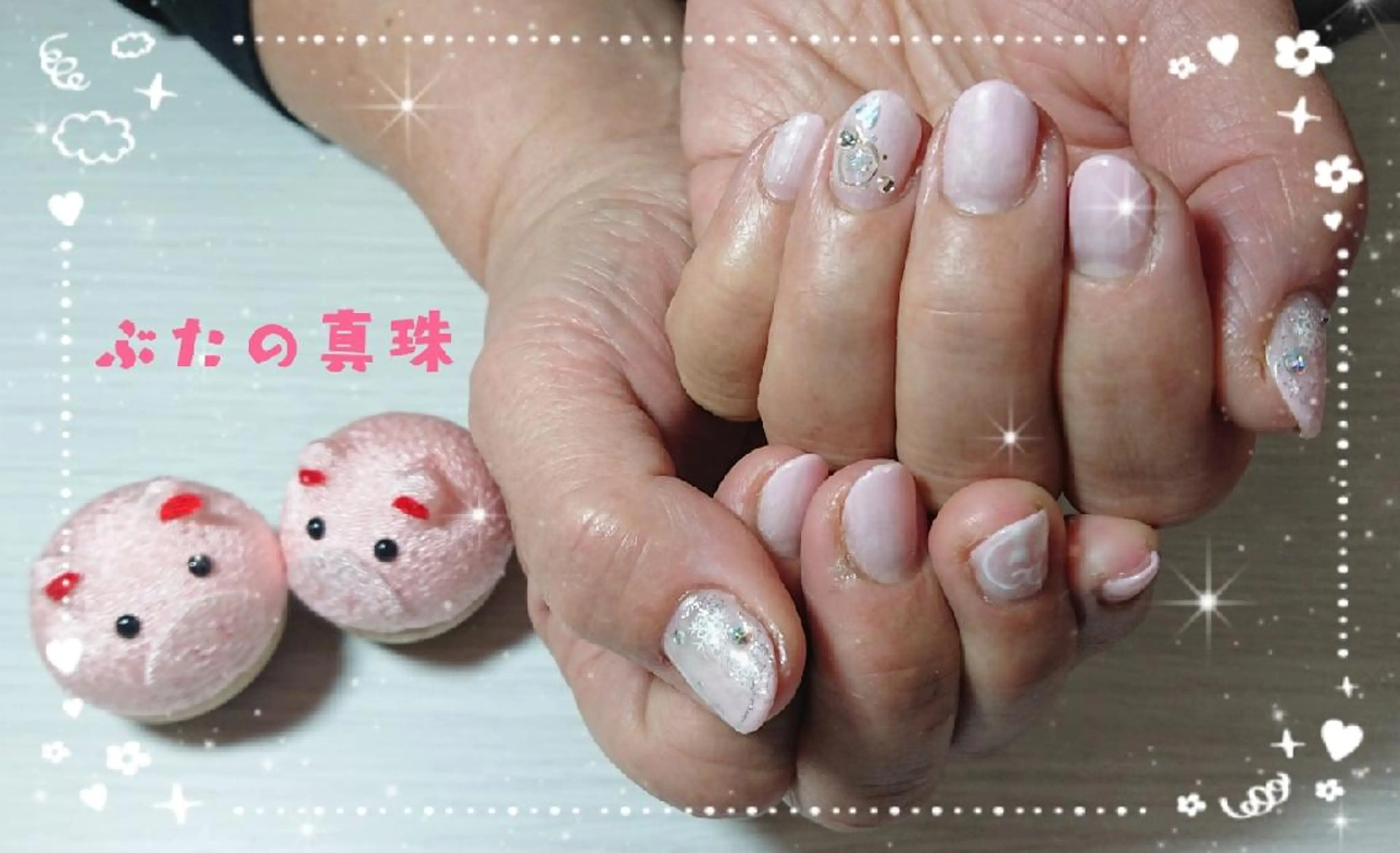 ネイル ハート ハンドネイル 林 珠里のネイルデザイン