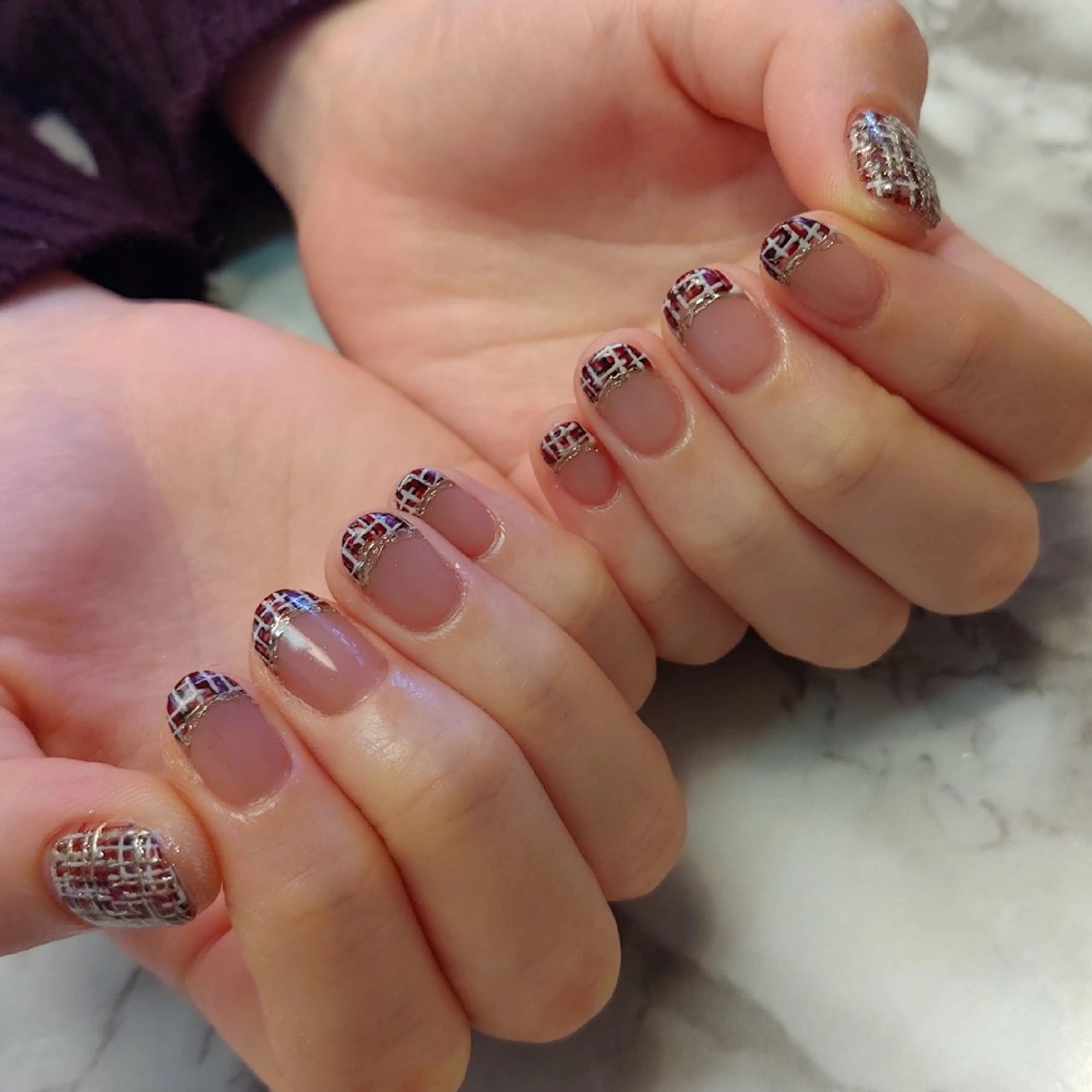 ネイル ツイードネイル ジェヌインネイル 河内のネイルデザイン