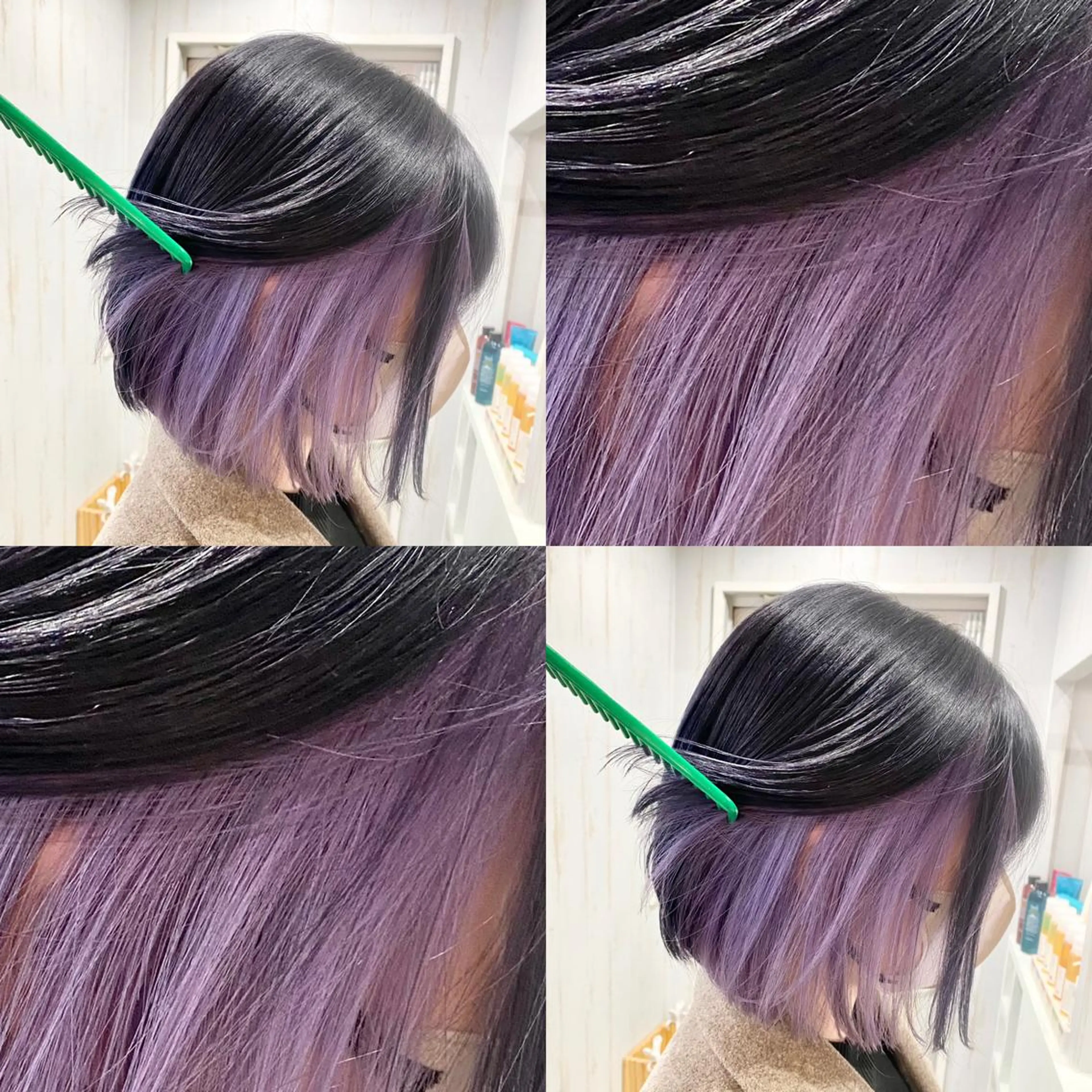 ショート カラー ラベンダーカラー ハイトーン💫 エクステ💫maiのヘアスタイル