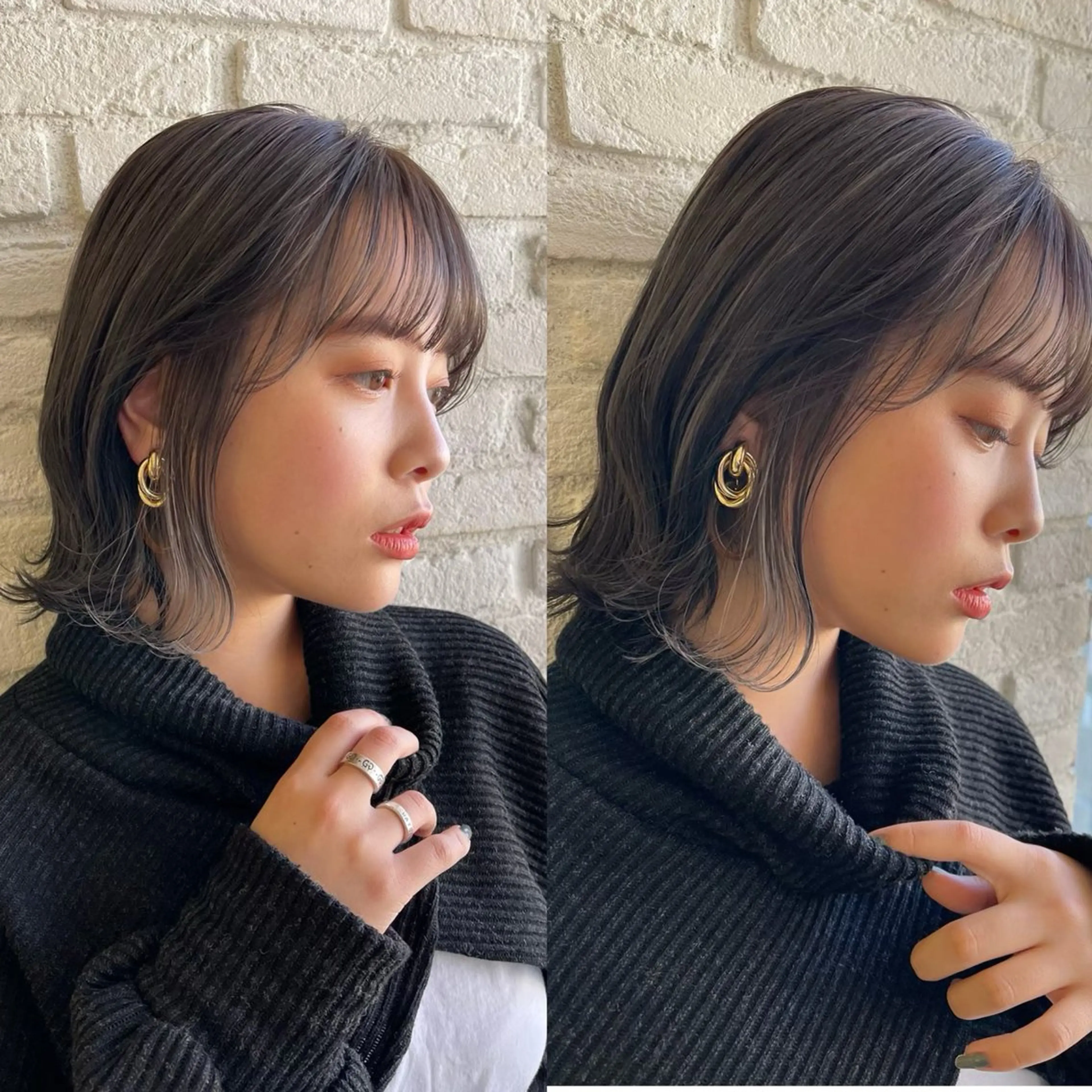 ミディアム ヘアカラー 🤍レイヤー/ 縮毛矯正🖤菊池瑛士のヘアスタイル