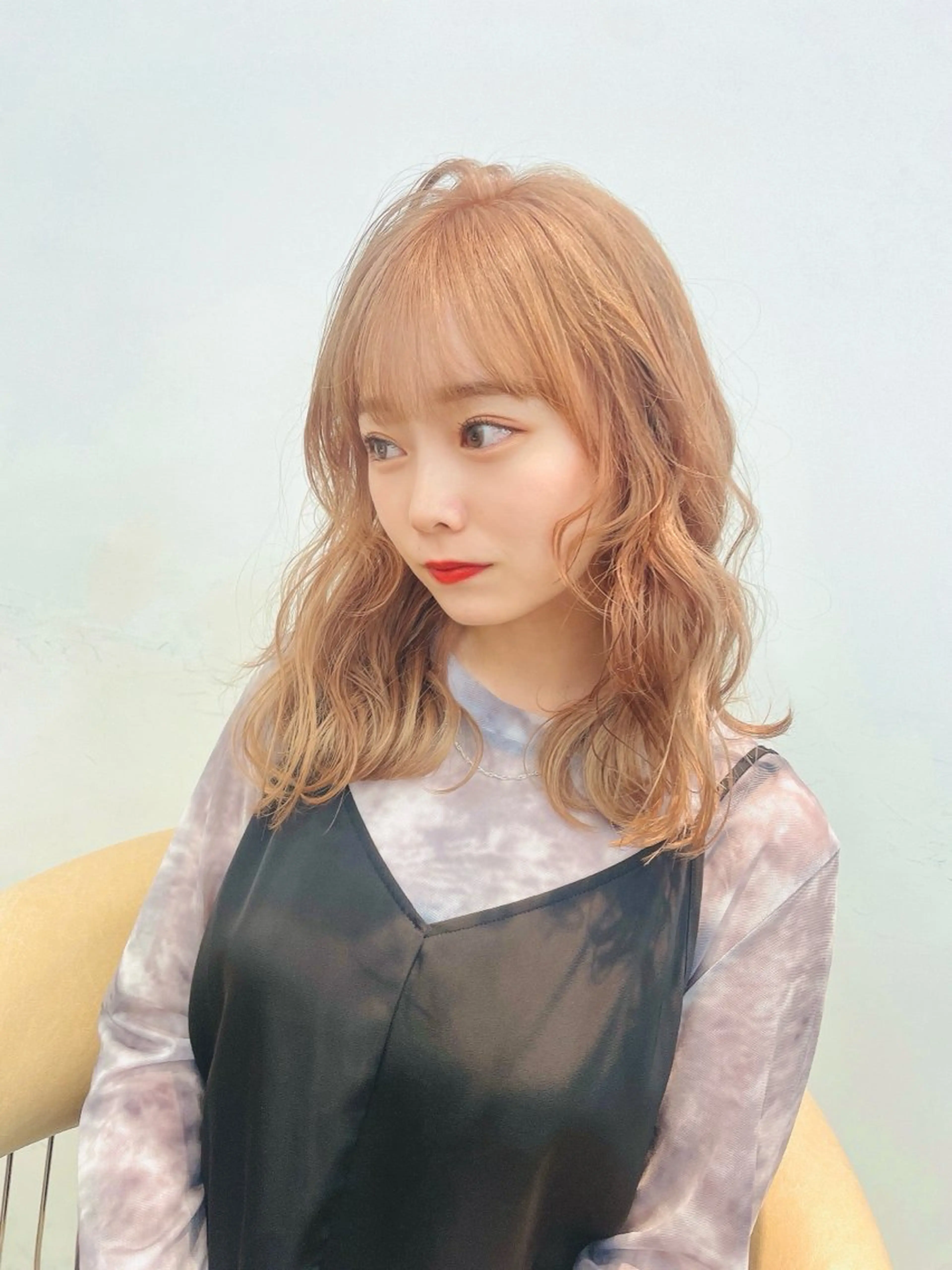 セミロング 韓国風レイヤーカット 松葉翔のヘアスタイル