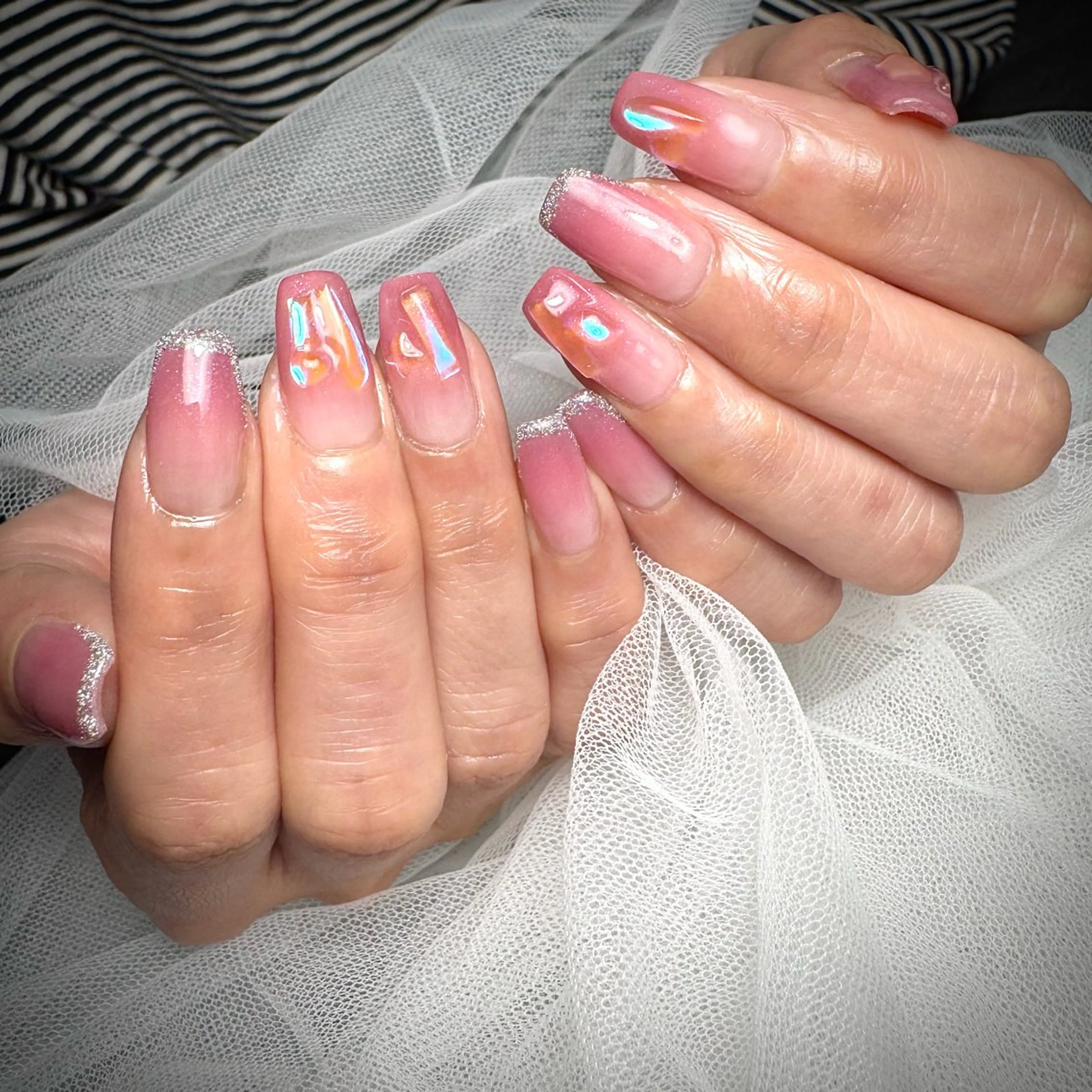 ネイル 氷ネイル・うるうるネイル キラキラネイル 韓国ネイル ハンドネイル upala Mayukoのネイルデザイン