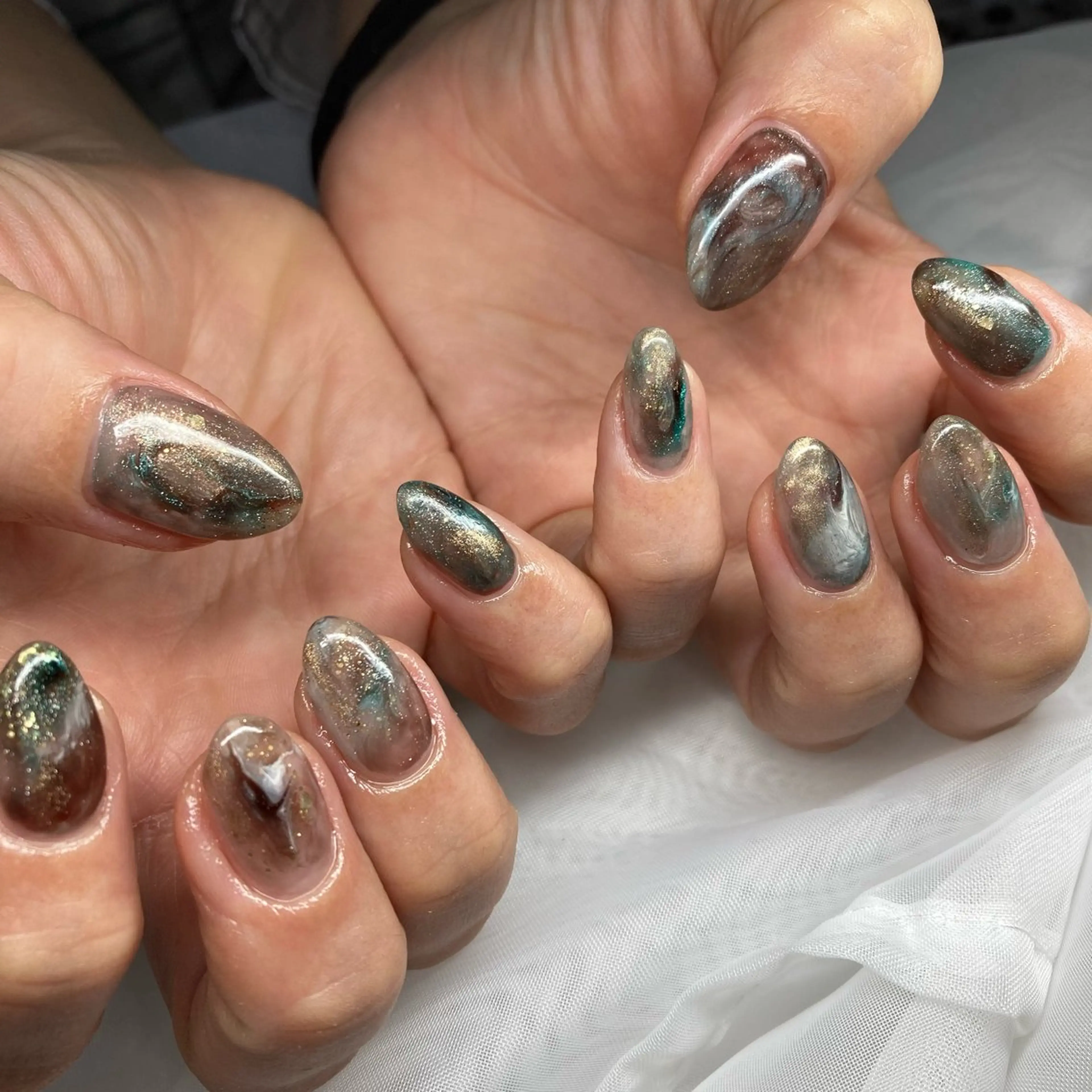 ネイル 長さ出し ニュアンスネイル ワンカラーネイル ハンドネイル Gracias. rieのネイルデザイン