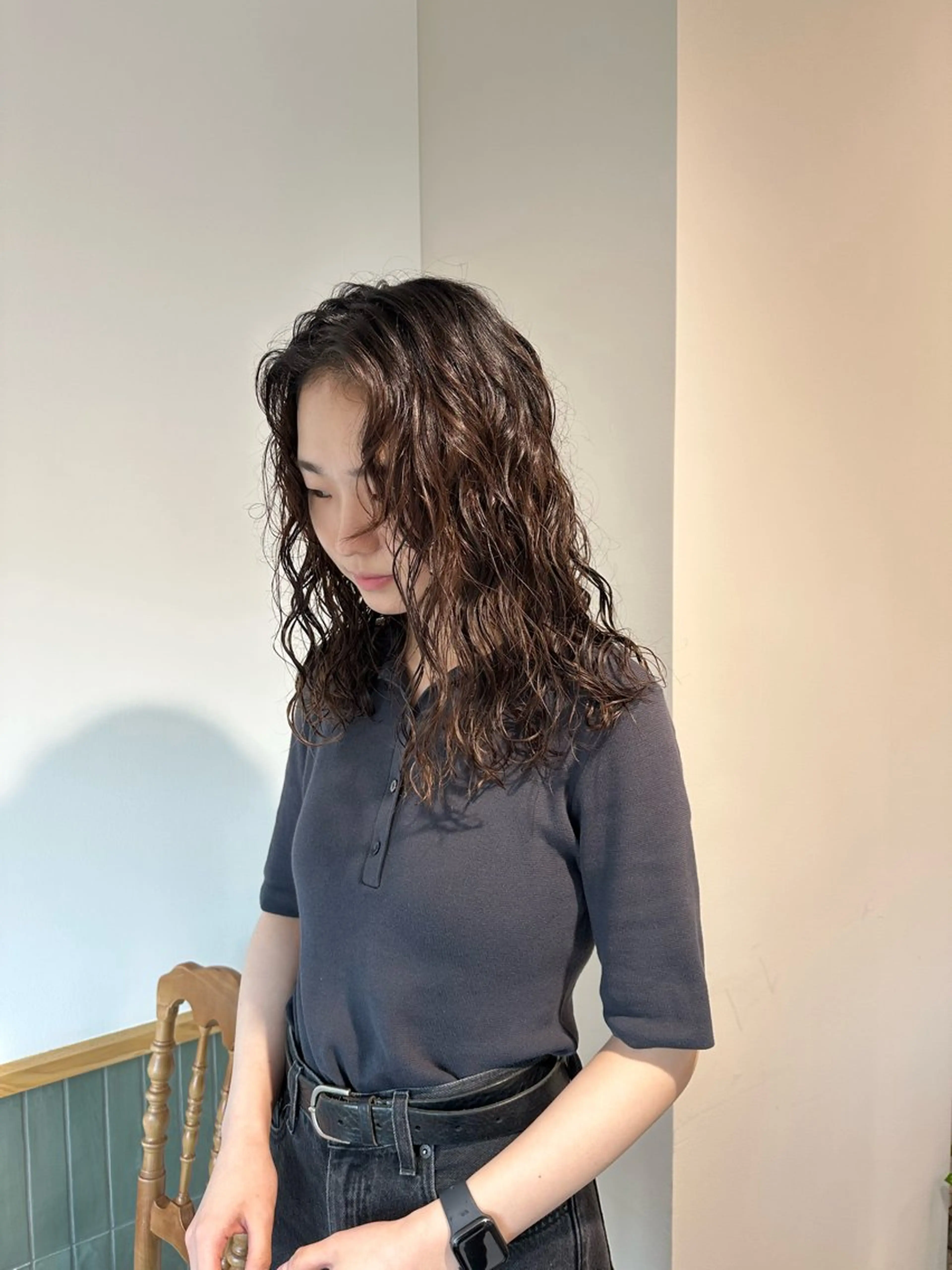 ロング カラー パーマ キッズ カット パーマ トリートメント オトナヘア🌸 harukaのヘアスタイル