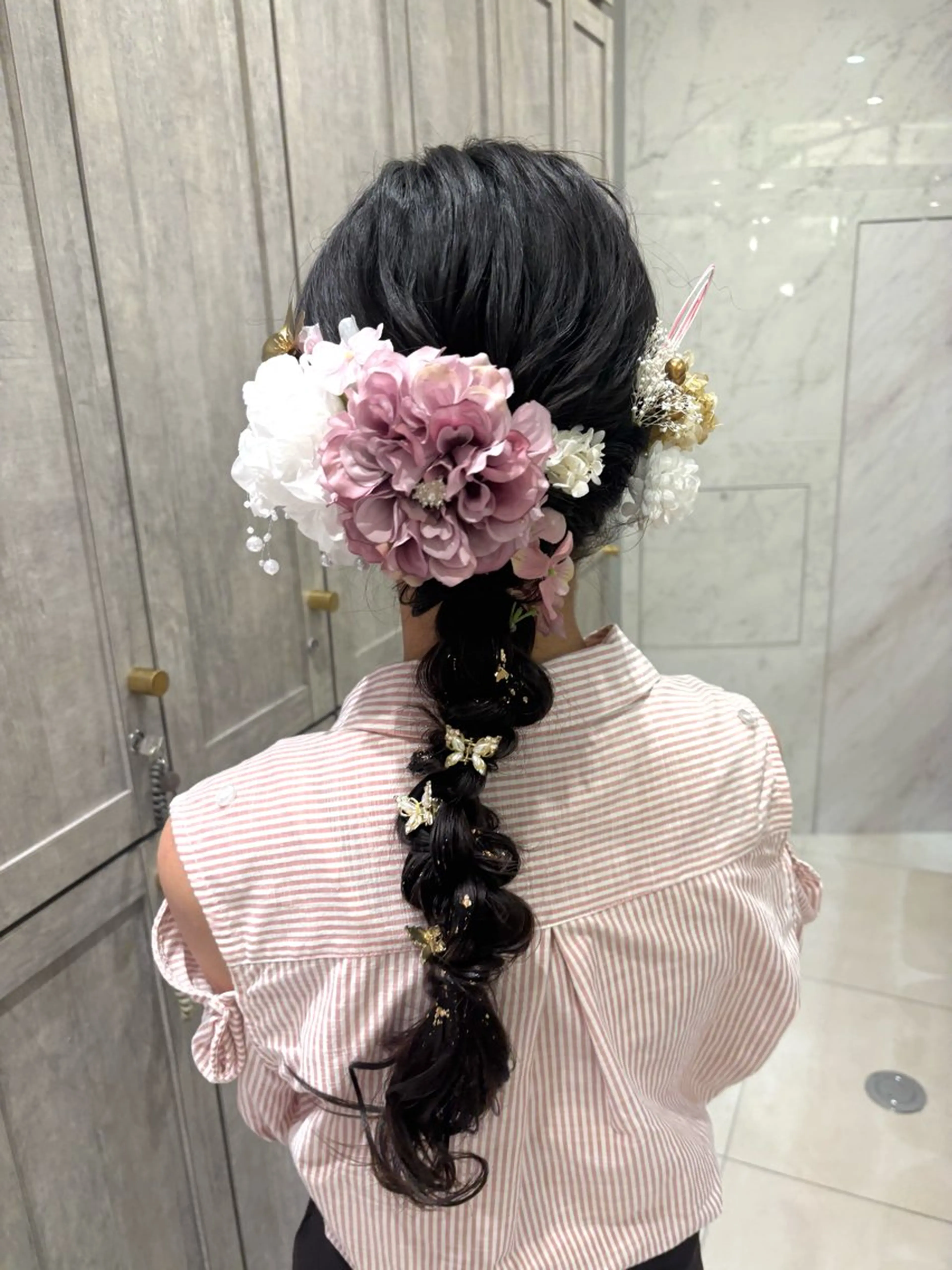 ヘアアレンジ ヘアセット レイヤー/顔まわり 透明感カラー柳澤優名のヘアスタイル