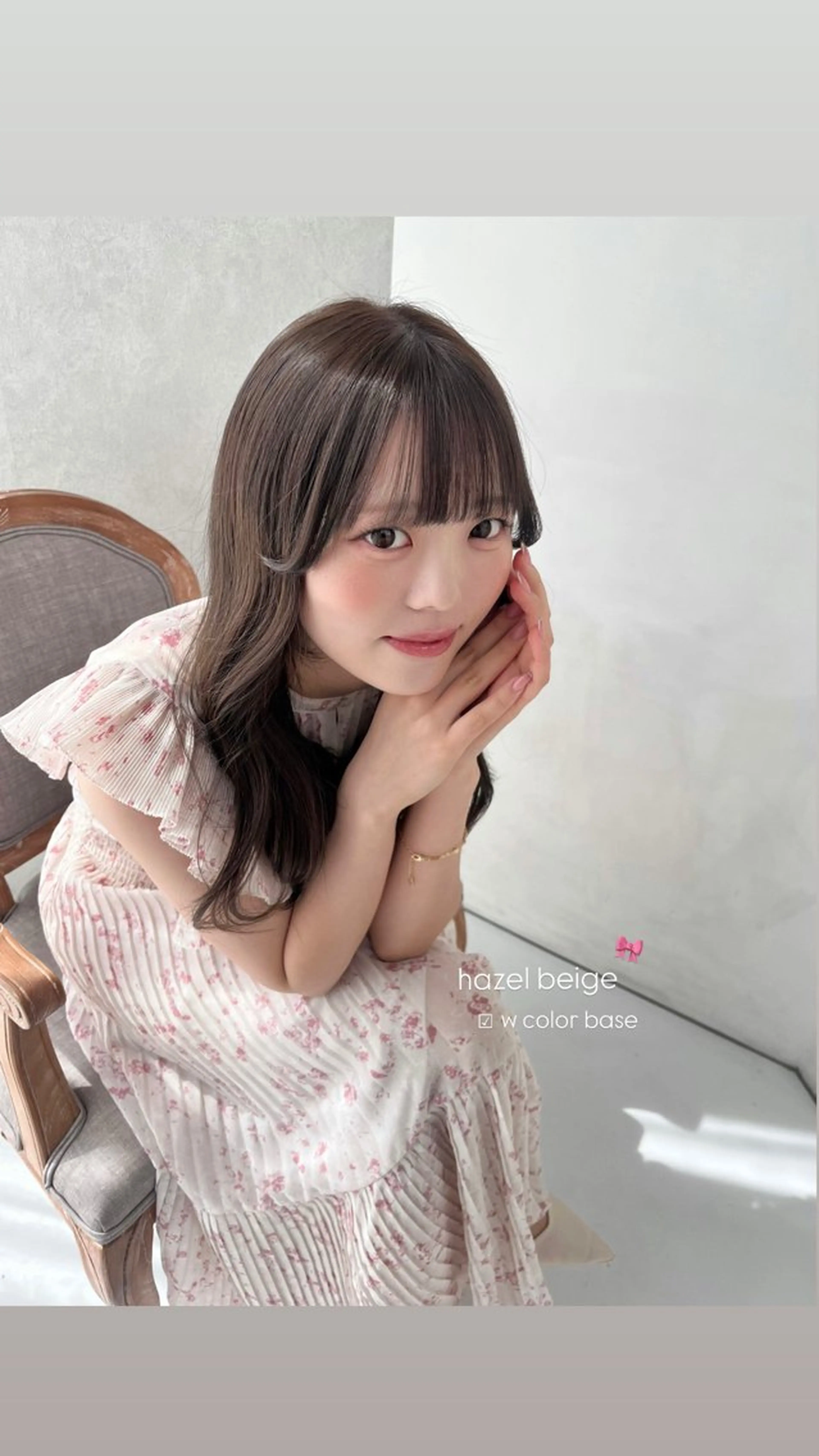 ロング cache cache所属・🩰無料カットモデル /5cm以上/桃🍨のヘアスタイル