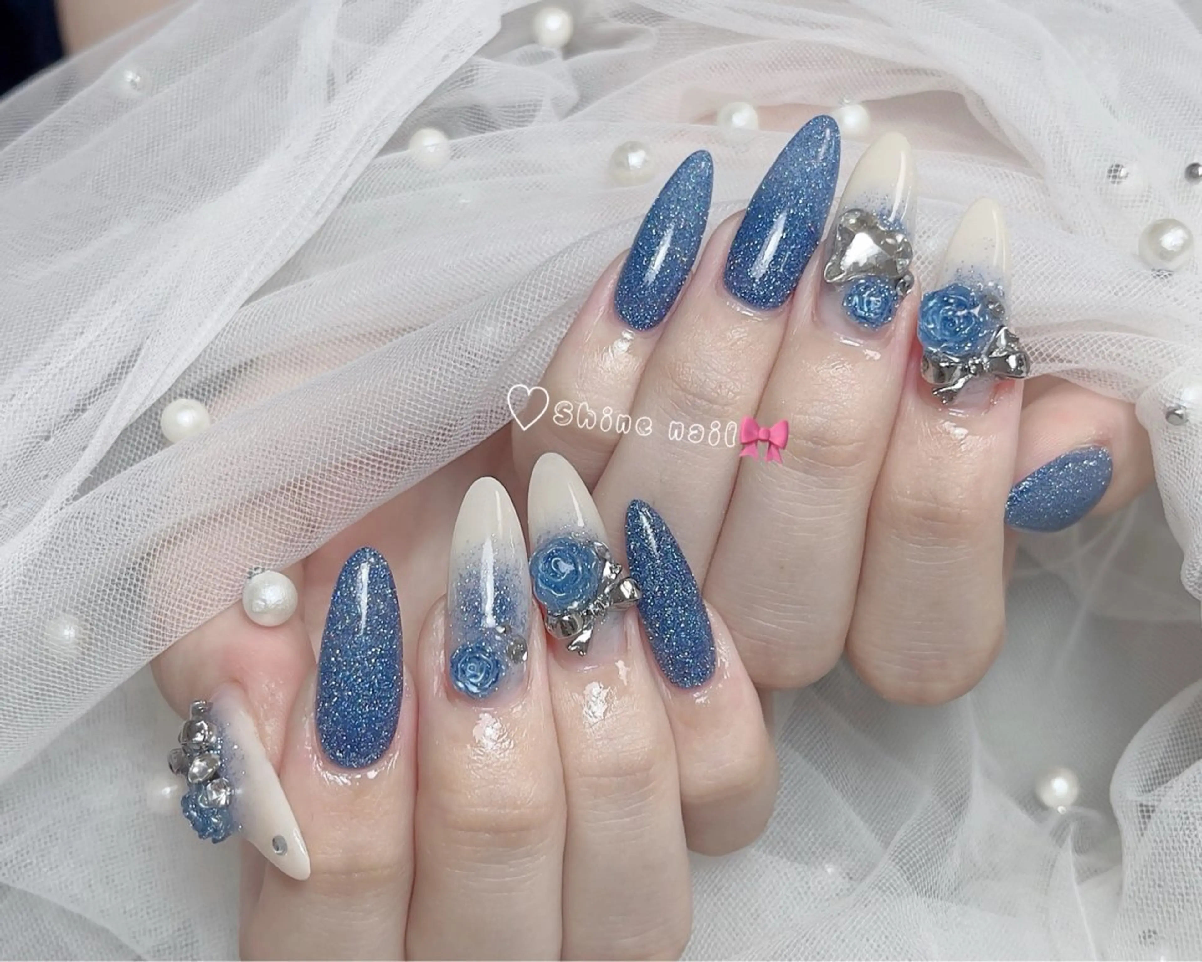 ネイル ハンドネイル 〜Shine Nail〜【サイナネイル】パラジェル／ 長さだし／持ち込み／ワンホン／フィルイン所属・shine 🎀 長さだし&デザインのネイルデザイン