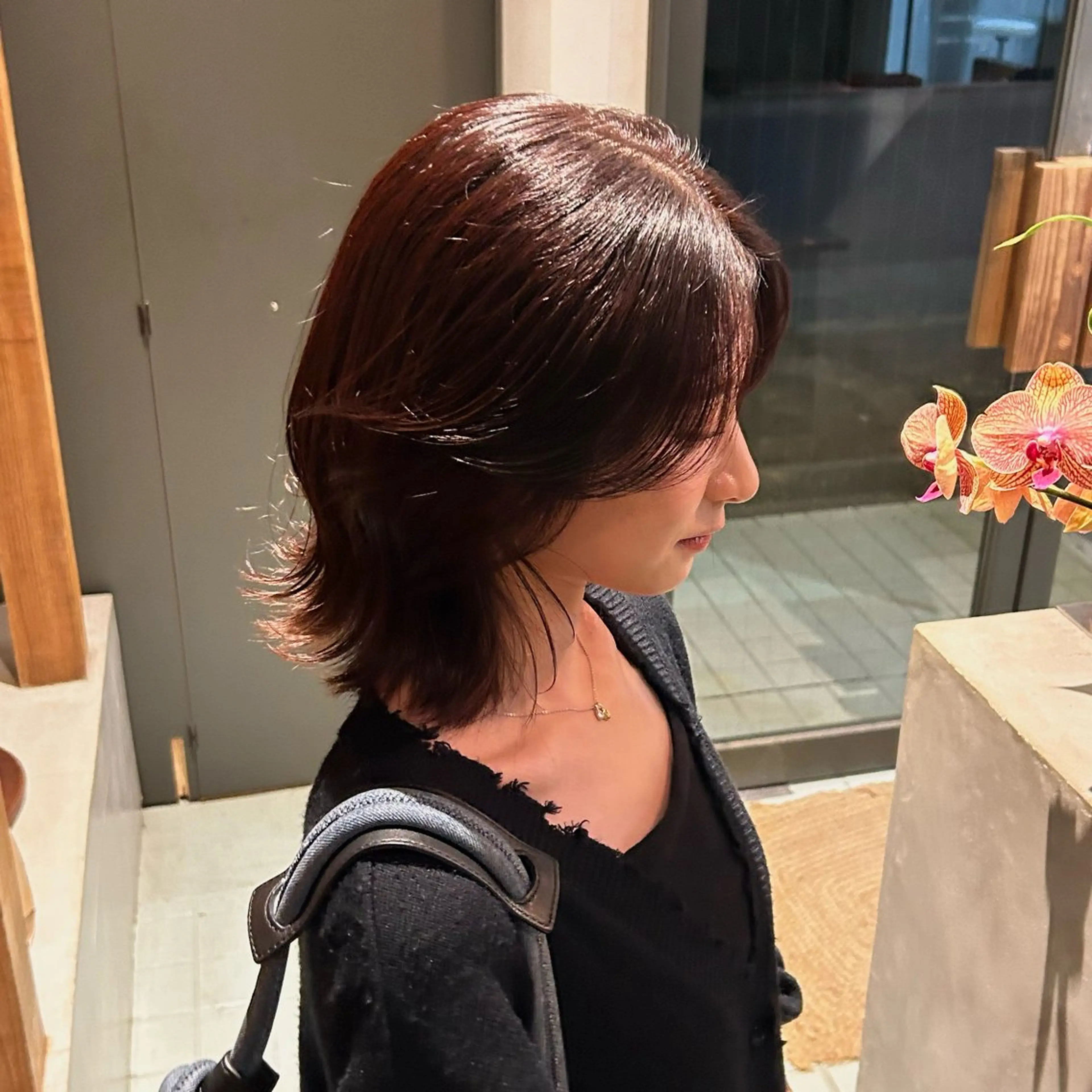 ミディアム カラー ブリーチ ブリーチなしカラー ヘアカラー MUKU 市川 莉花のヘアスタイル