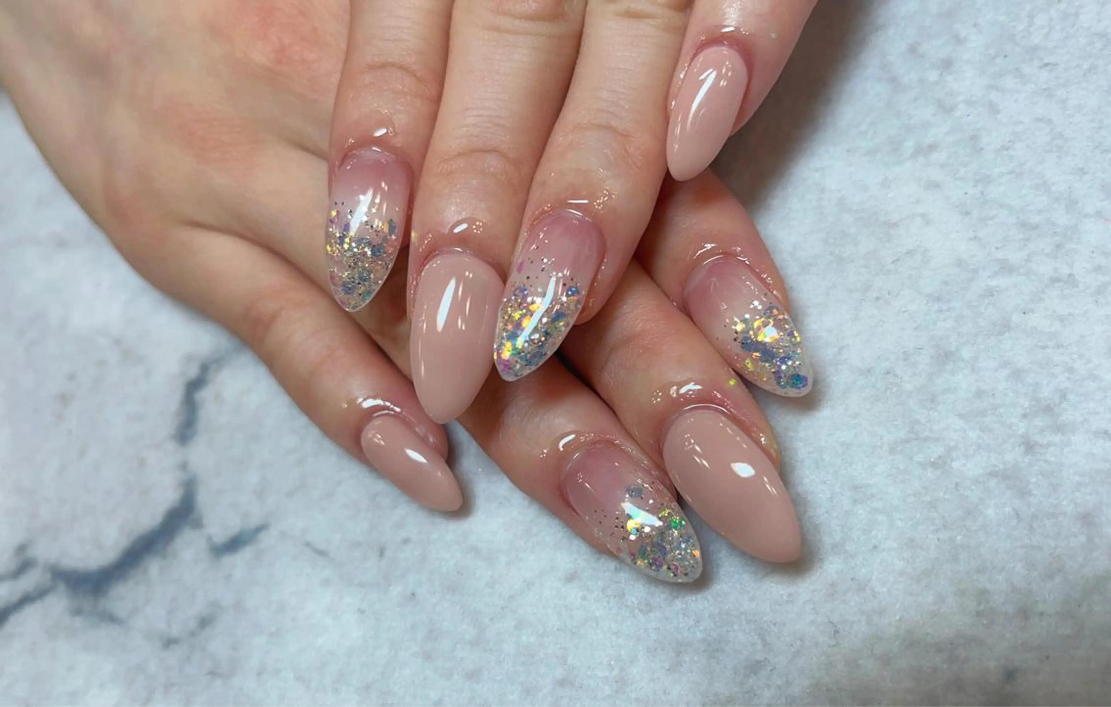 ネイル ラメ(グリッター) ハンドネイル ネイルサロン Bebeのネイルデザイン