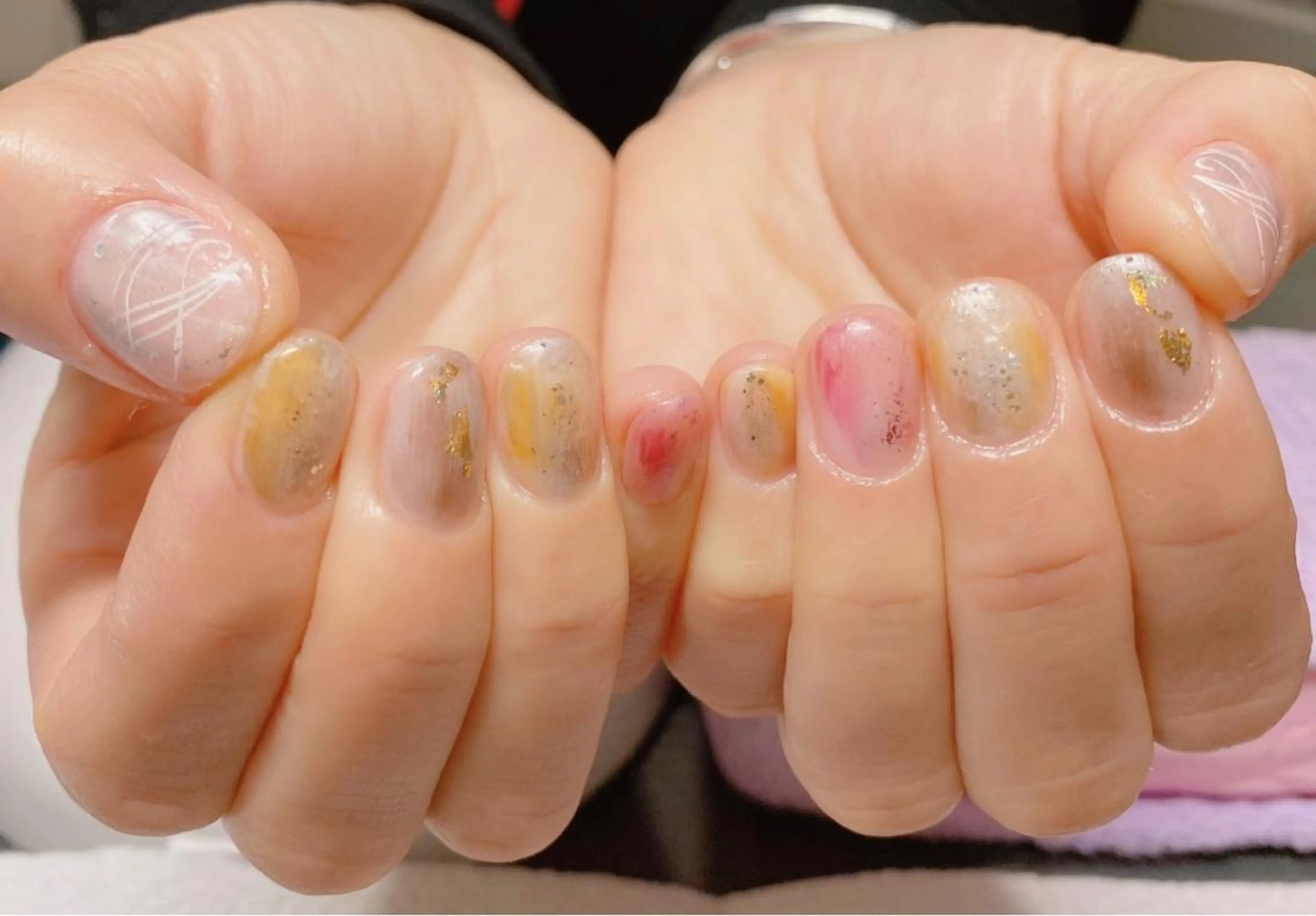 ネイル ニュアンスネイル 春ネイル ハンドネイル ハンドケア u sのネイルデザイン