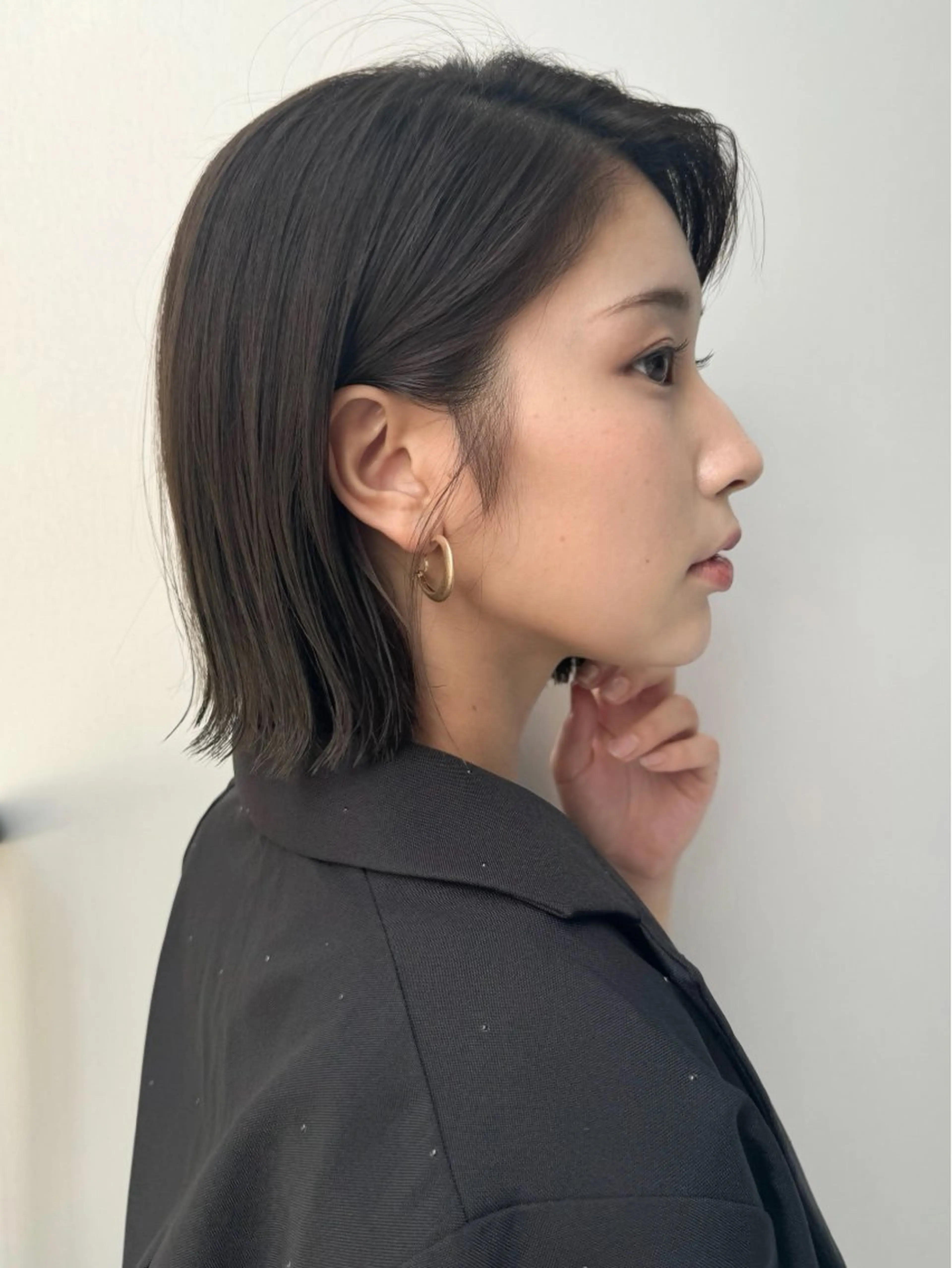 ミディアム カット ヘアカラー 縮毛矯正 🫧ボブ／縮毛矯正／ 韓国／ゆーな🫧‪のヘアスタイル