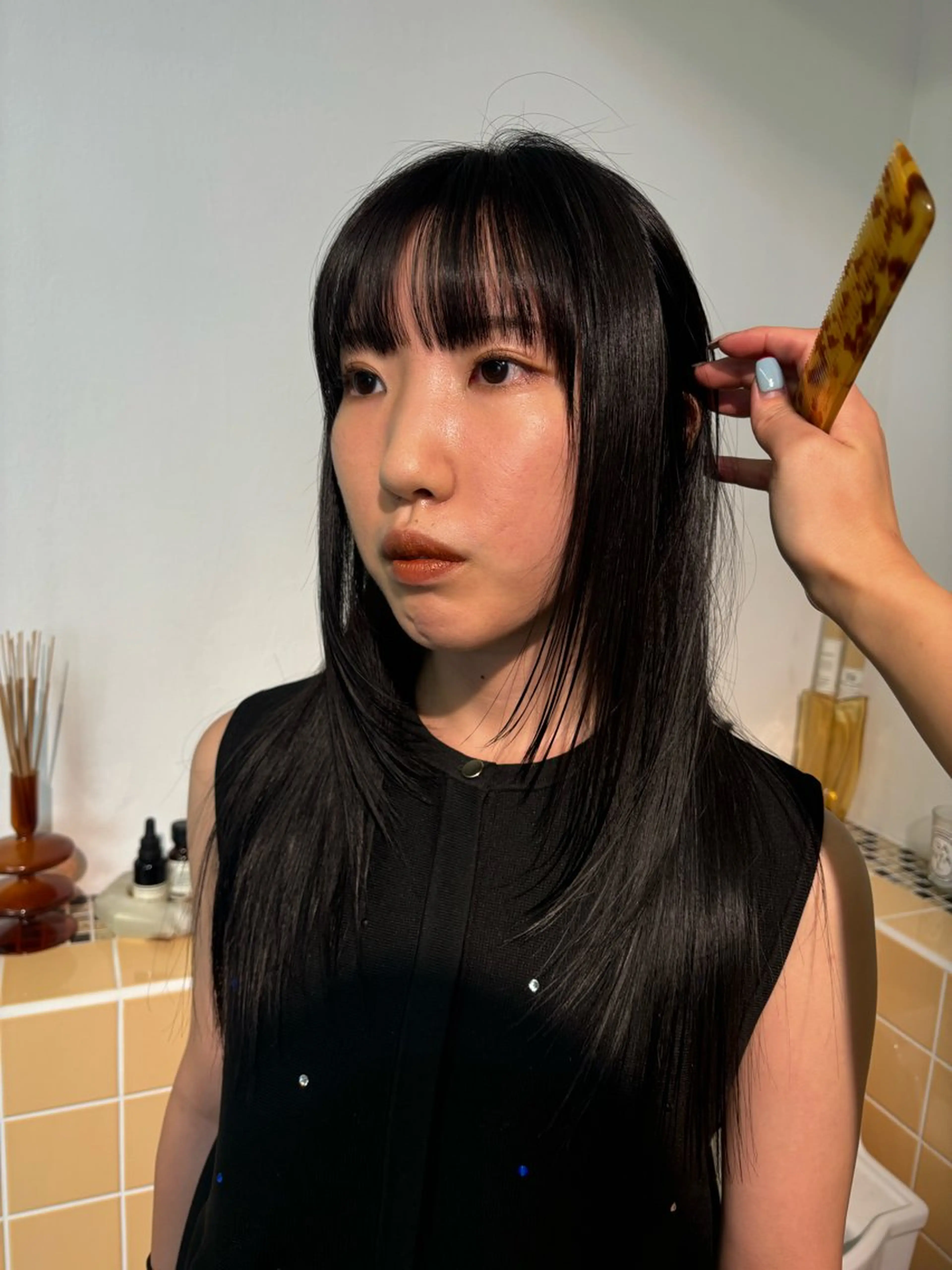 セミロング カラー ヘアカラー トリートメント sakura🌸 レイヤー/韓国ヘアのヘアスタイル