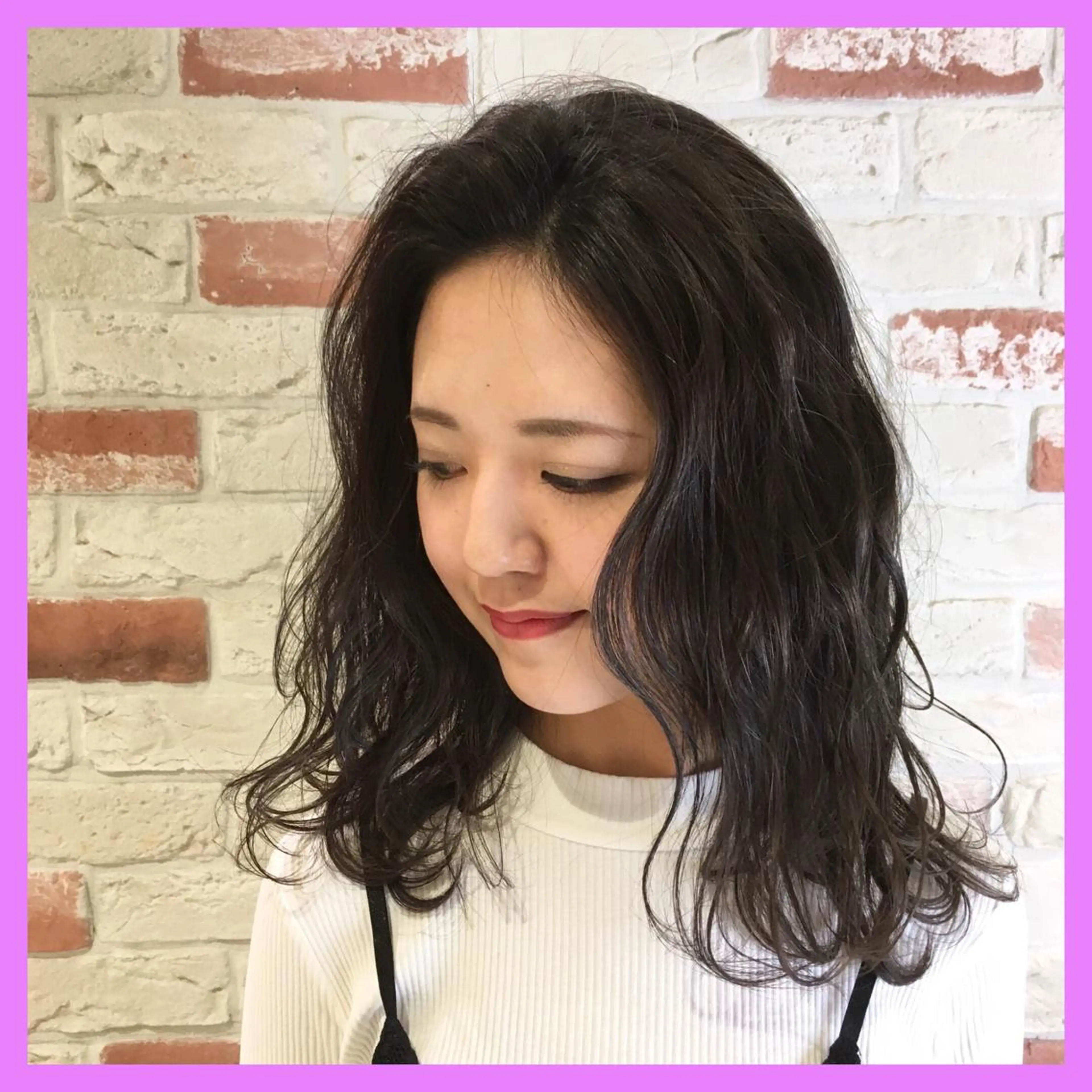 セミロング カラー ブルーカラー 透明感カラー イルミナカラー パープルカラー 推しヘア🎀 NATSUNEのヘアスタイル