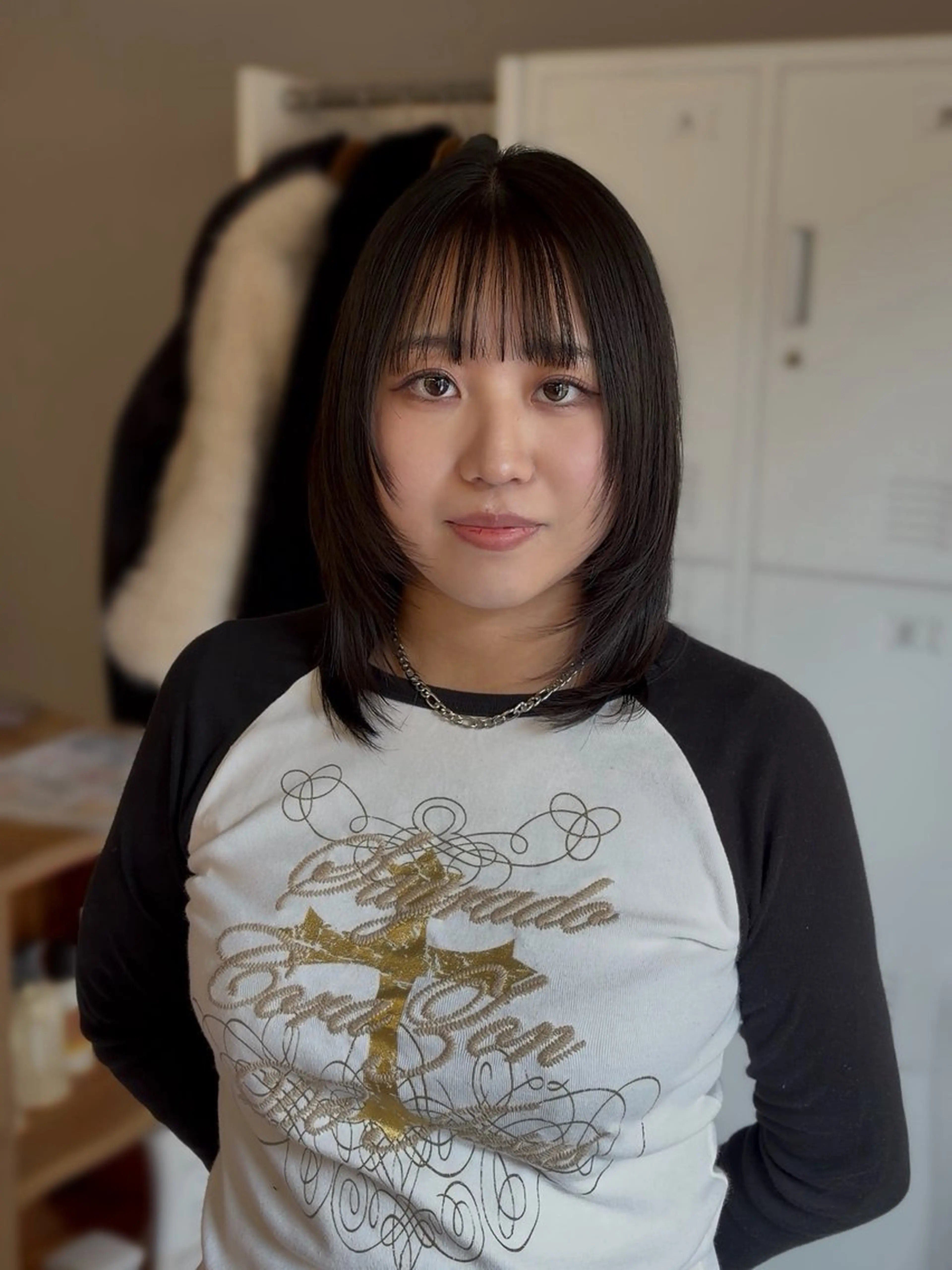 ミディアム ボブレイヤー ミディアムパーマ ケアカラー ピンクブラウン ボブ 似合わせ特化/レイヤ ーカット/mikuのヘアスタイル